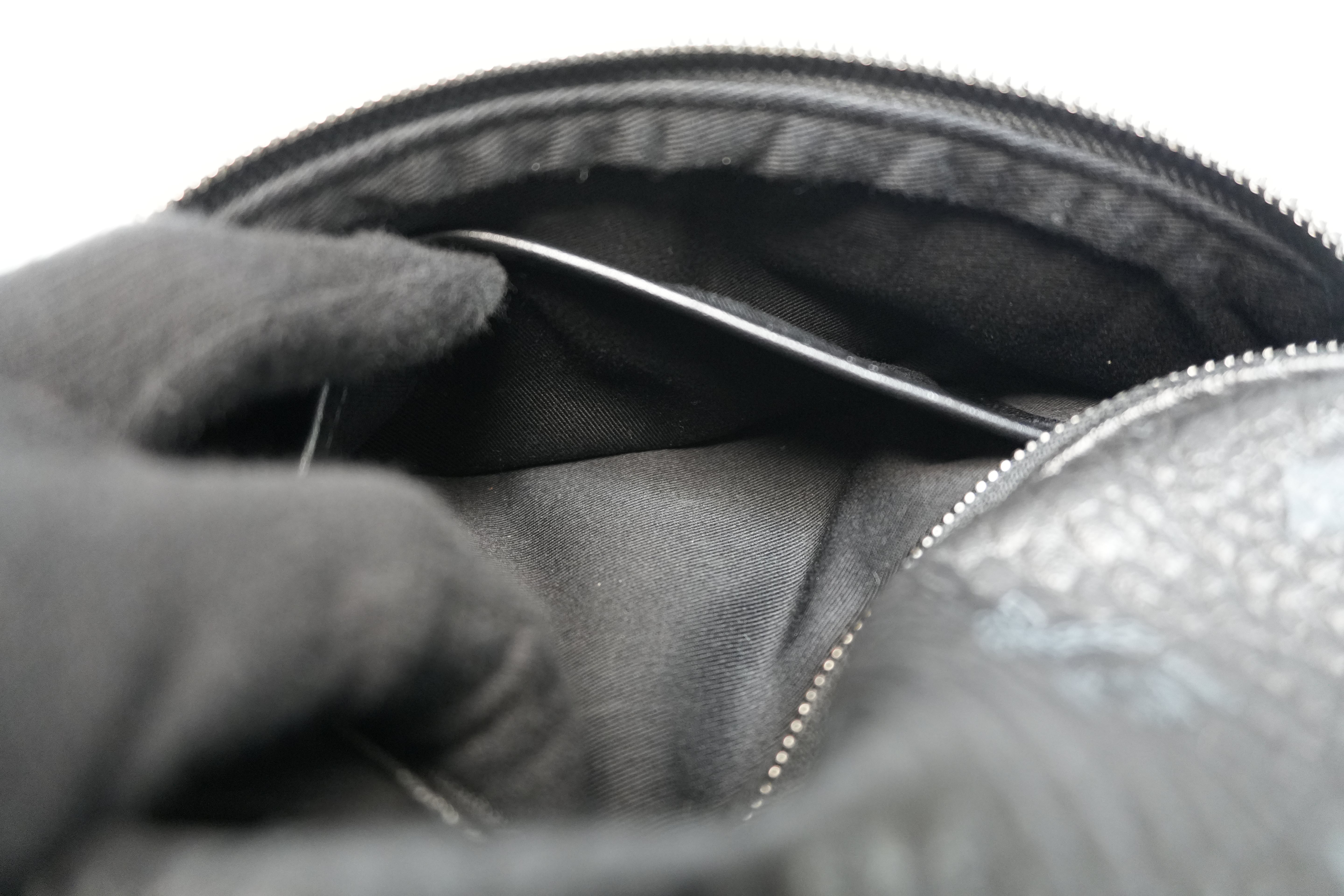 MCM Waist Bag Black Canvas Black Used