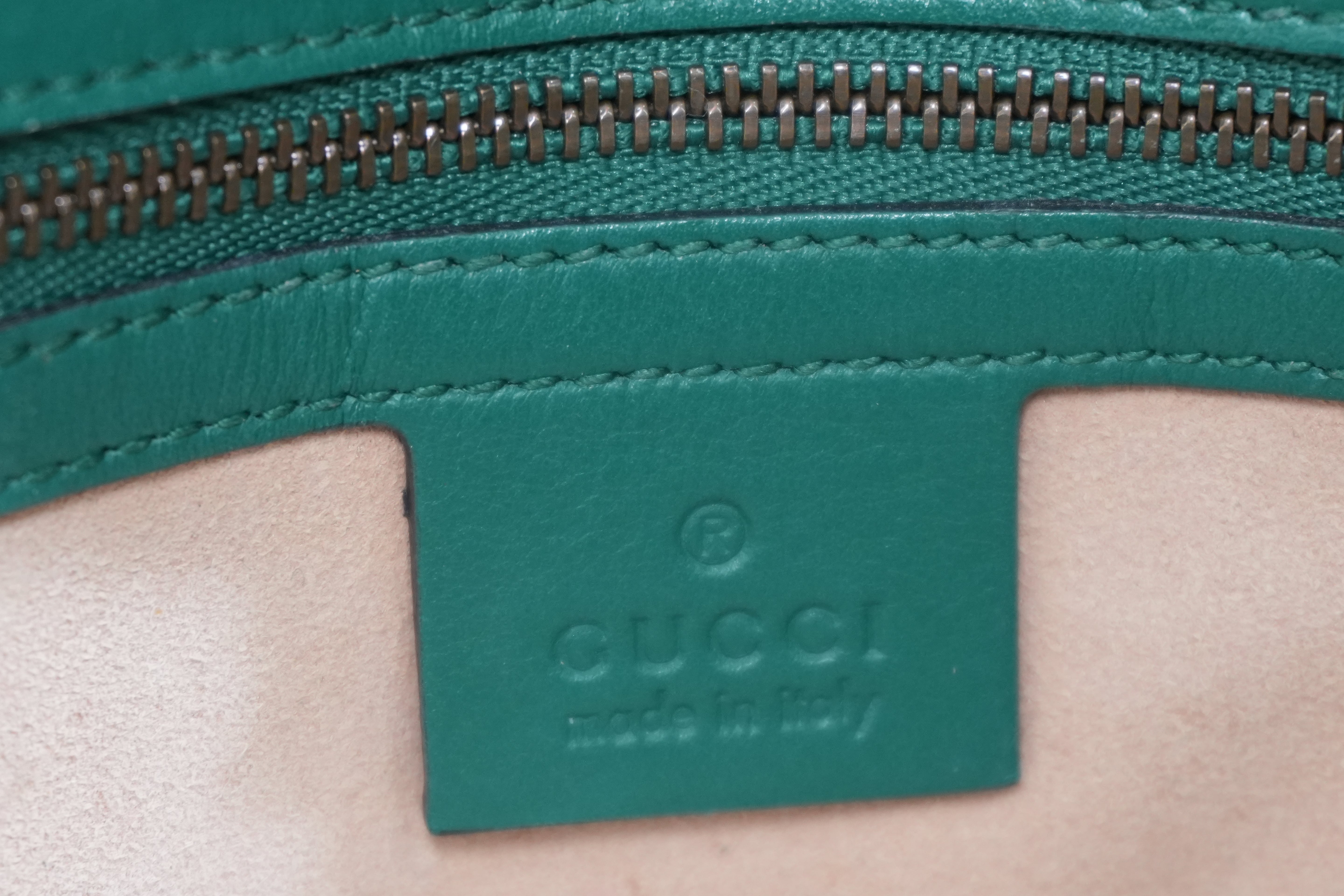 Pre-owned Gucci Marmont Chain Crossbody Bag Green
