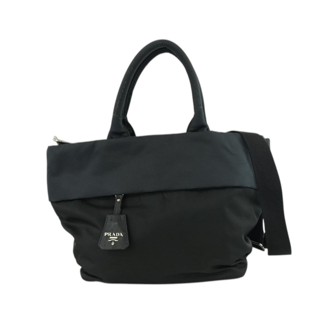 Prada Two Way Shoulder Bag Nylon Black and Blue Used