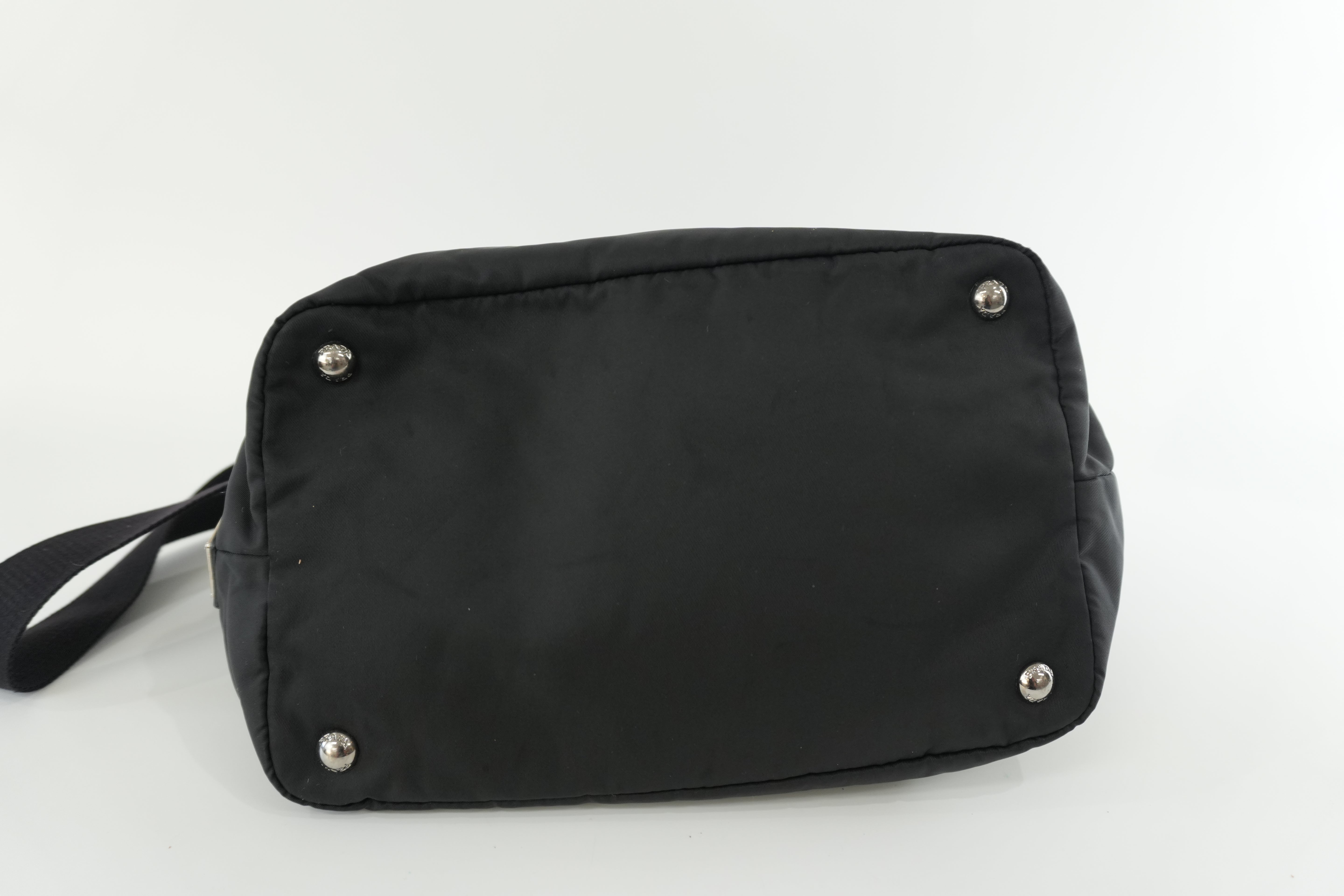 Prada Two Way Shoulder Bag Nylon Black and Blue Used