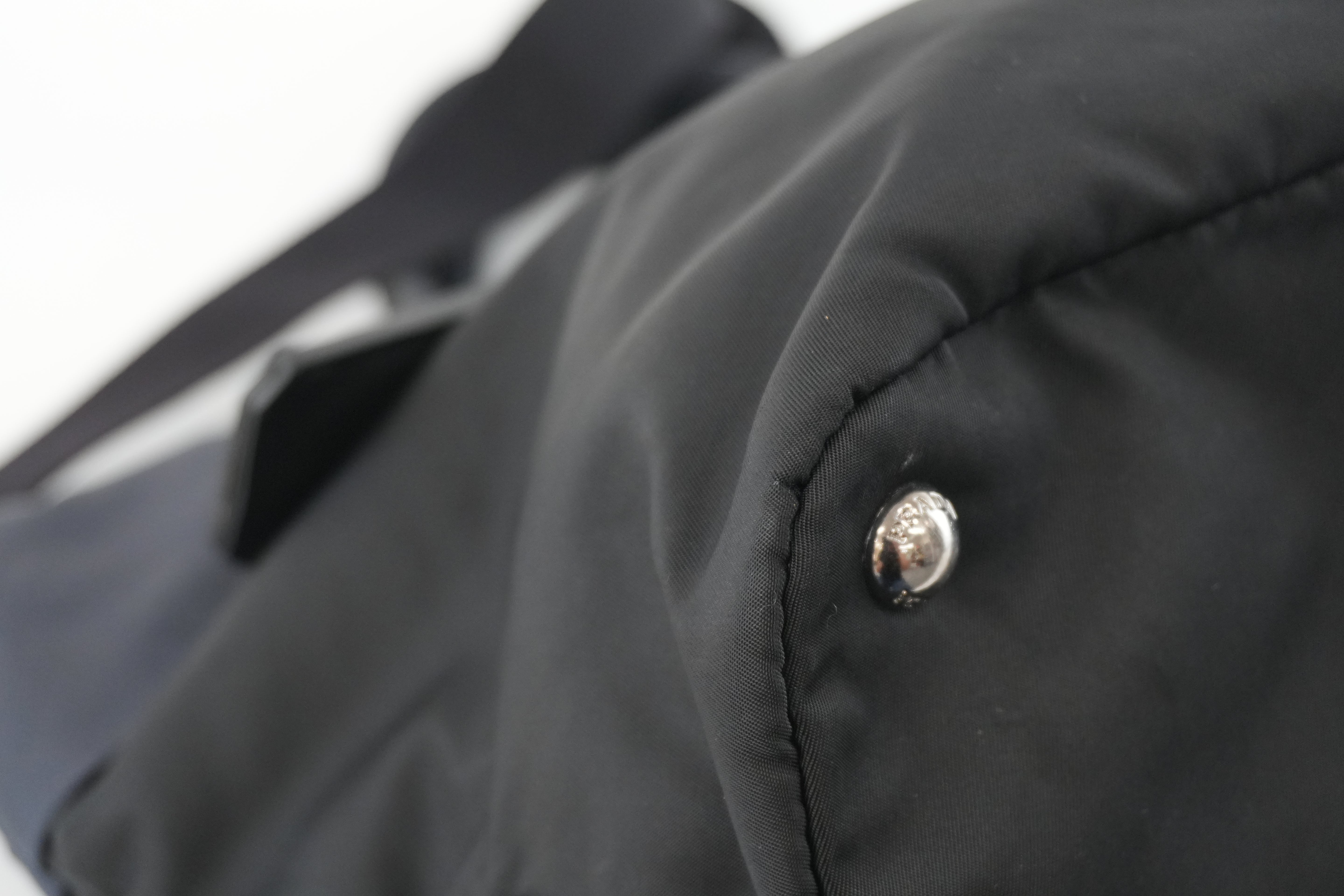 Prada Two Way Shoulder Bag Nylon Black and Blue Used