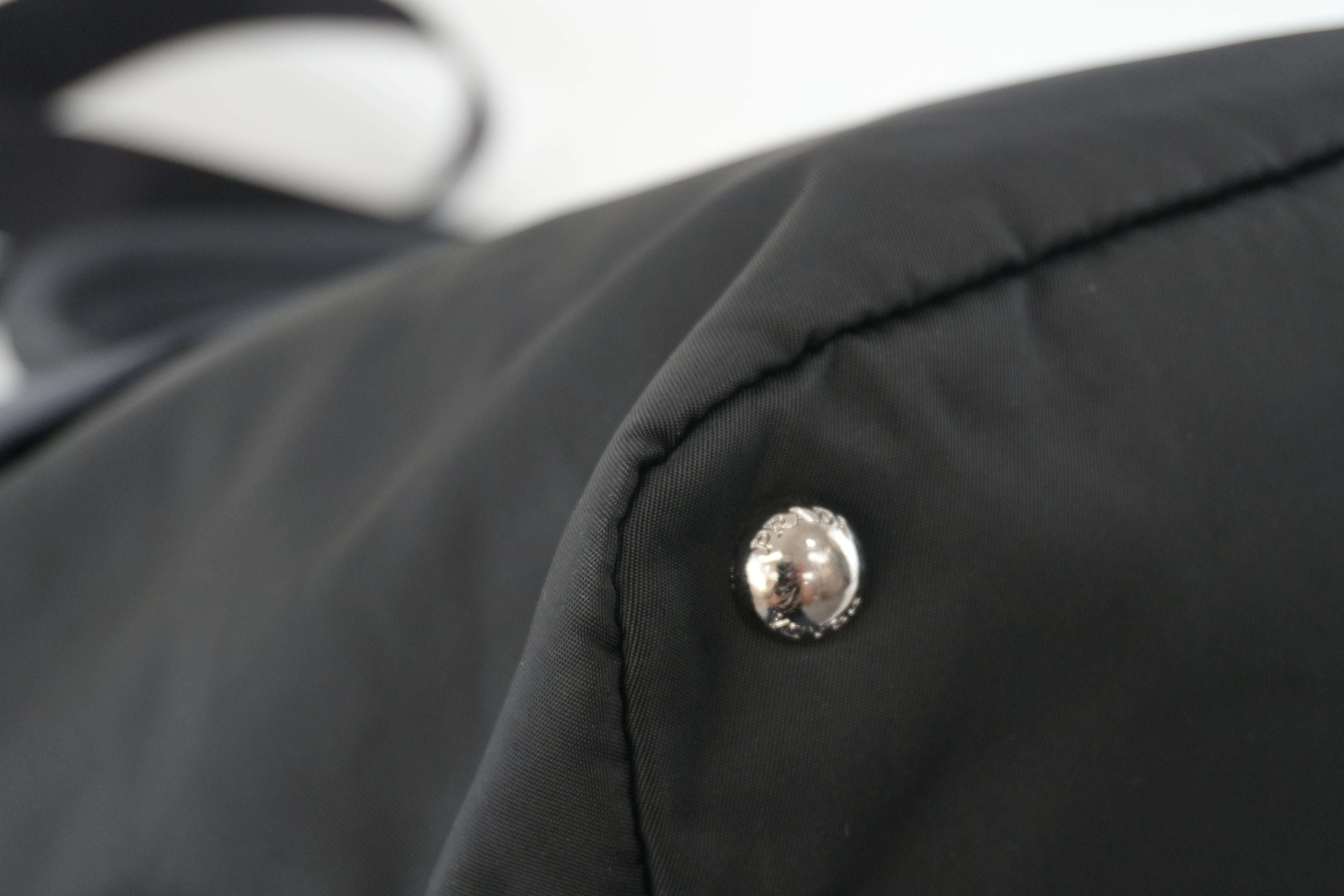 Prada Two Way Shoulder Bag Nylon Black and Blue Used