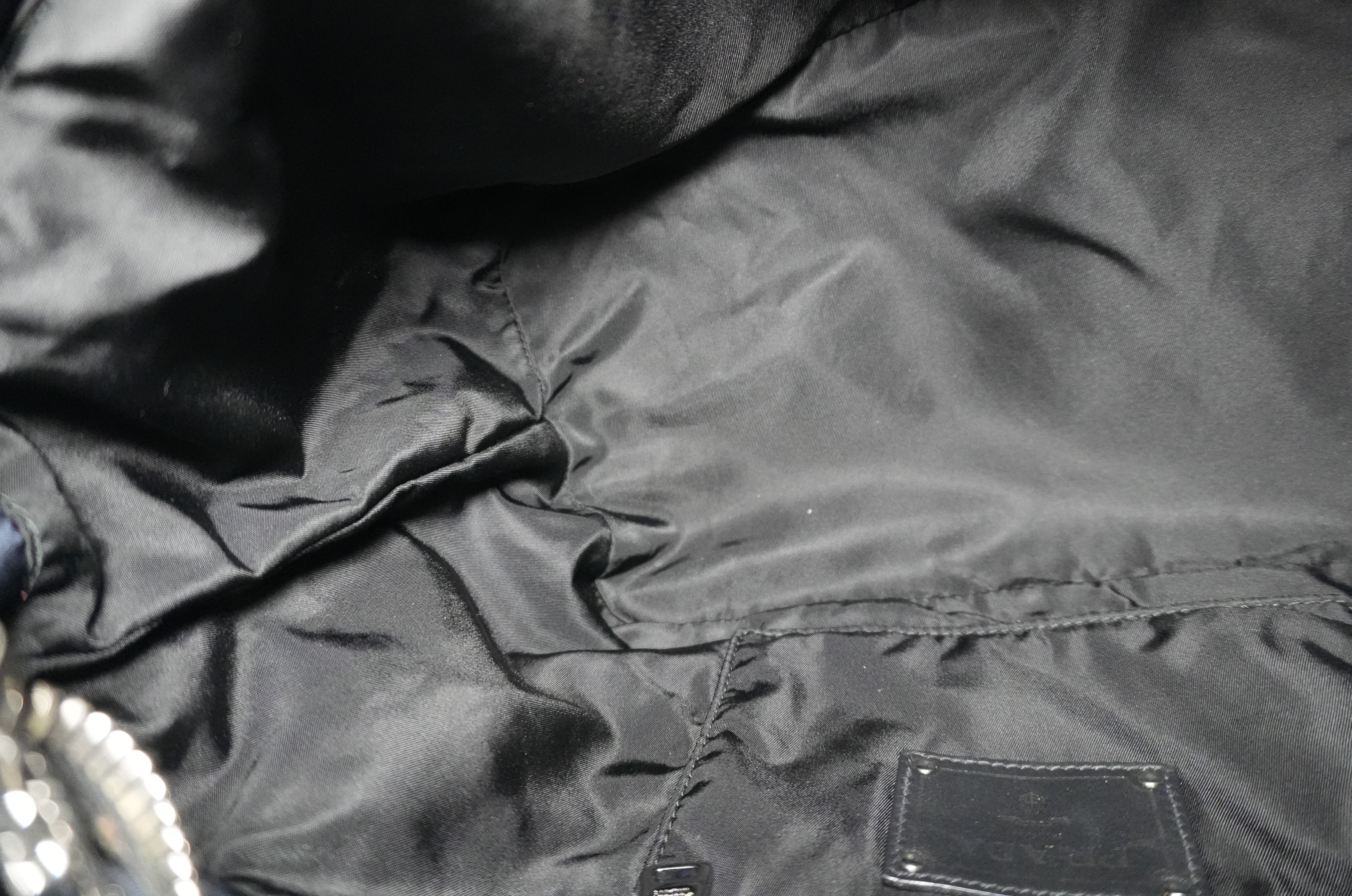 Prada Two Way Shoulder Bag Nylon Black and Blue Used