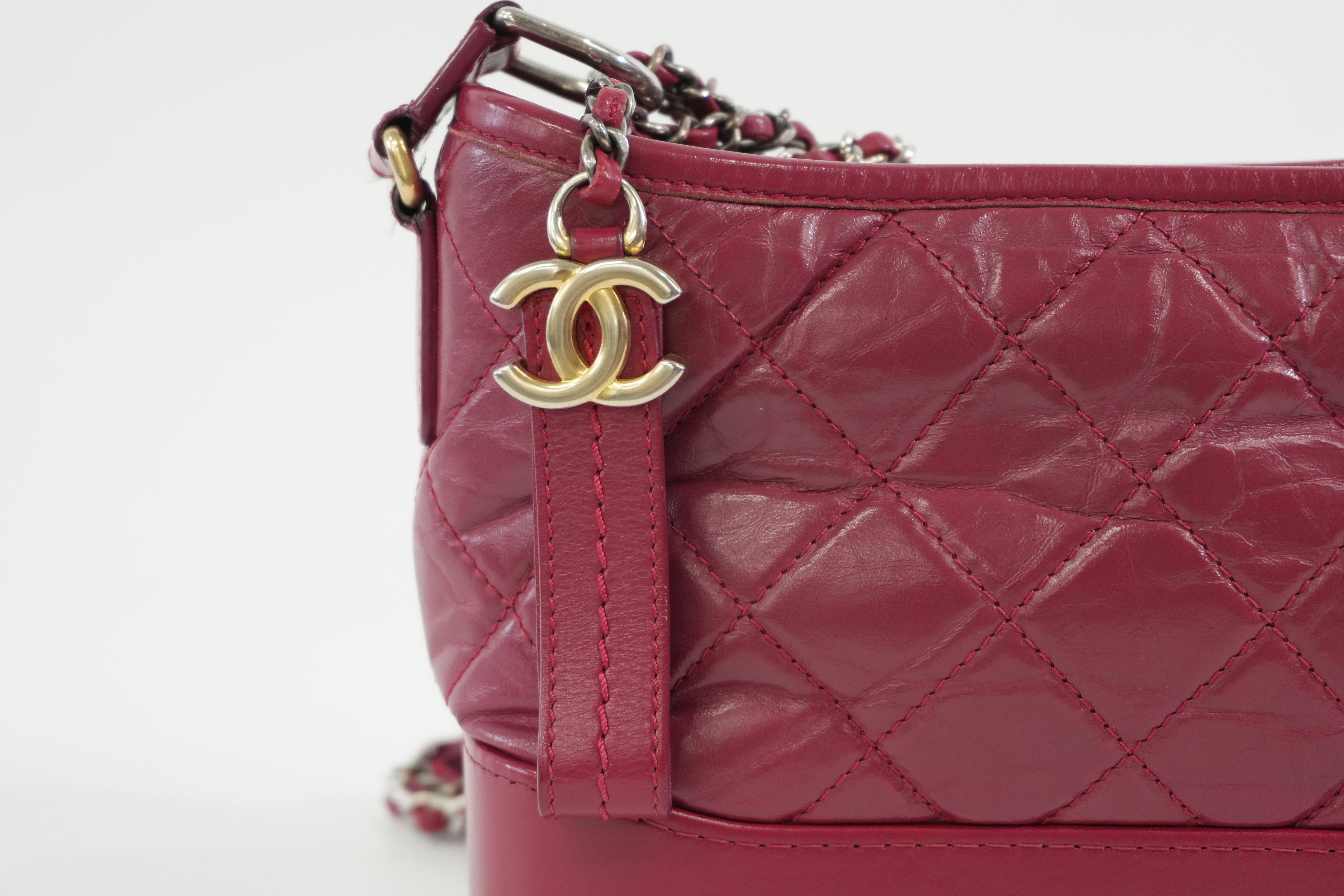 Pre-owned Chanel Gabrielle Hobo Chain Shoulder Bag Pink