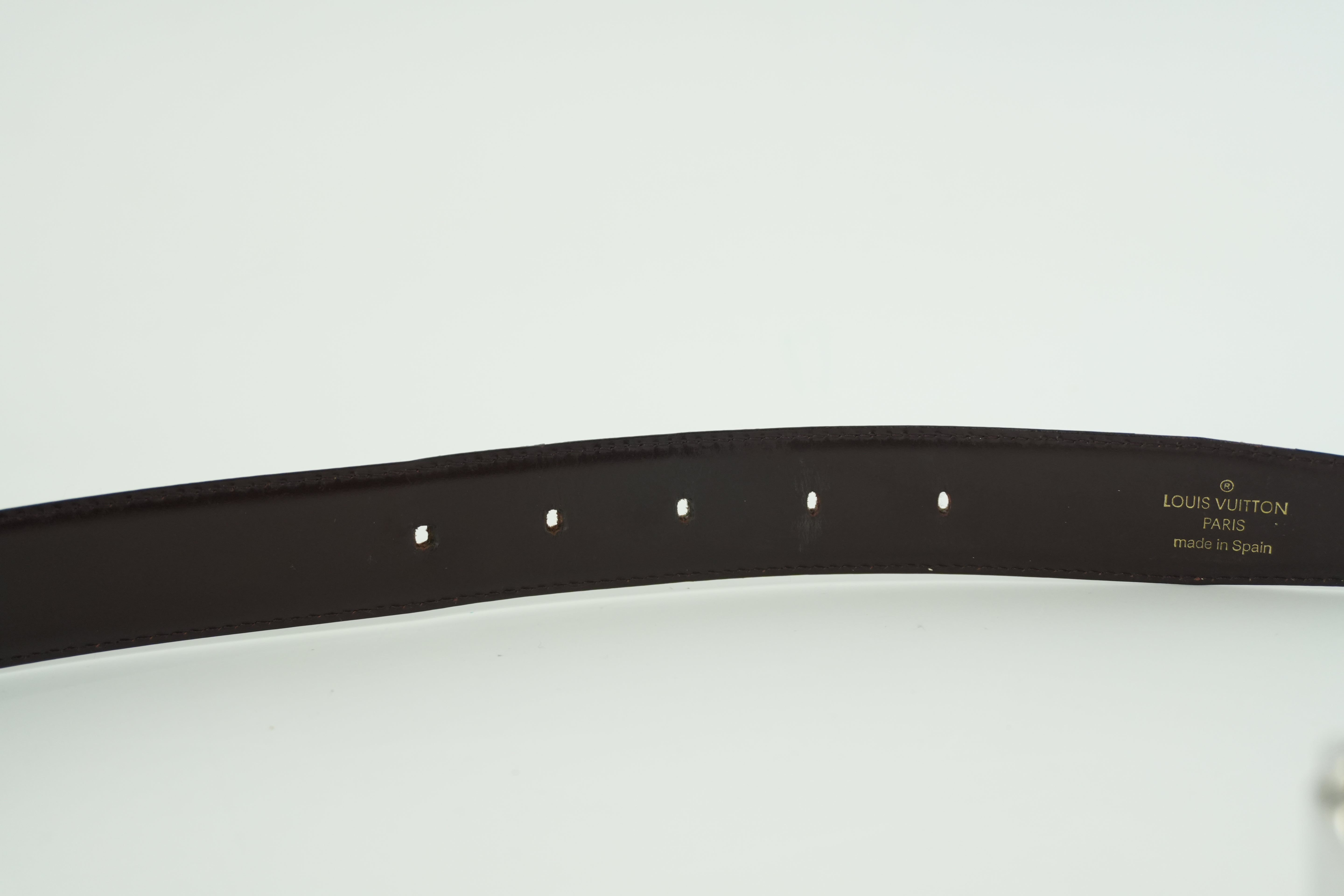 Pre-owned Louis Vuitton Leather Belt Size 110