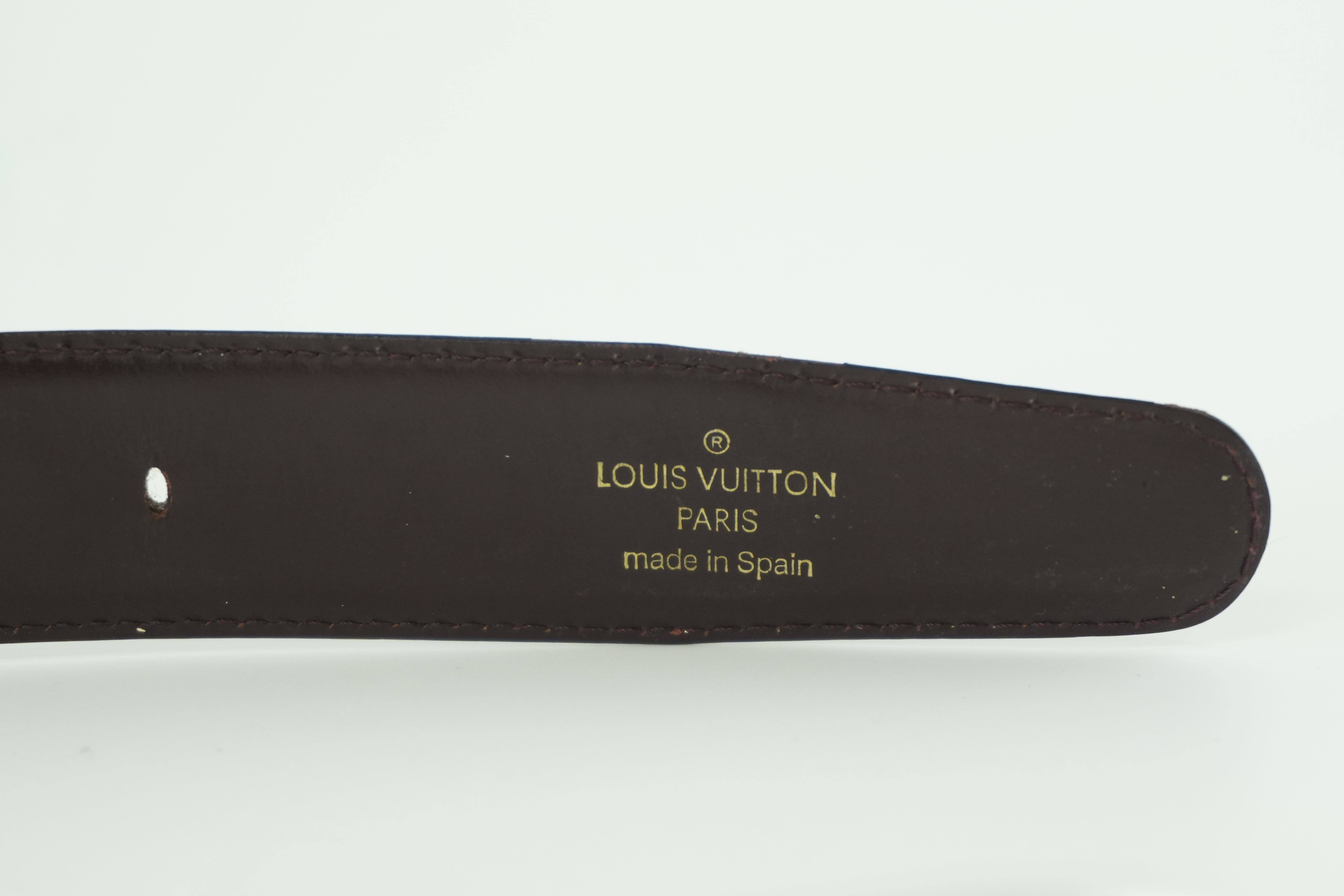 Pre-owned Louis Vuitton Leather Belt Size 110
