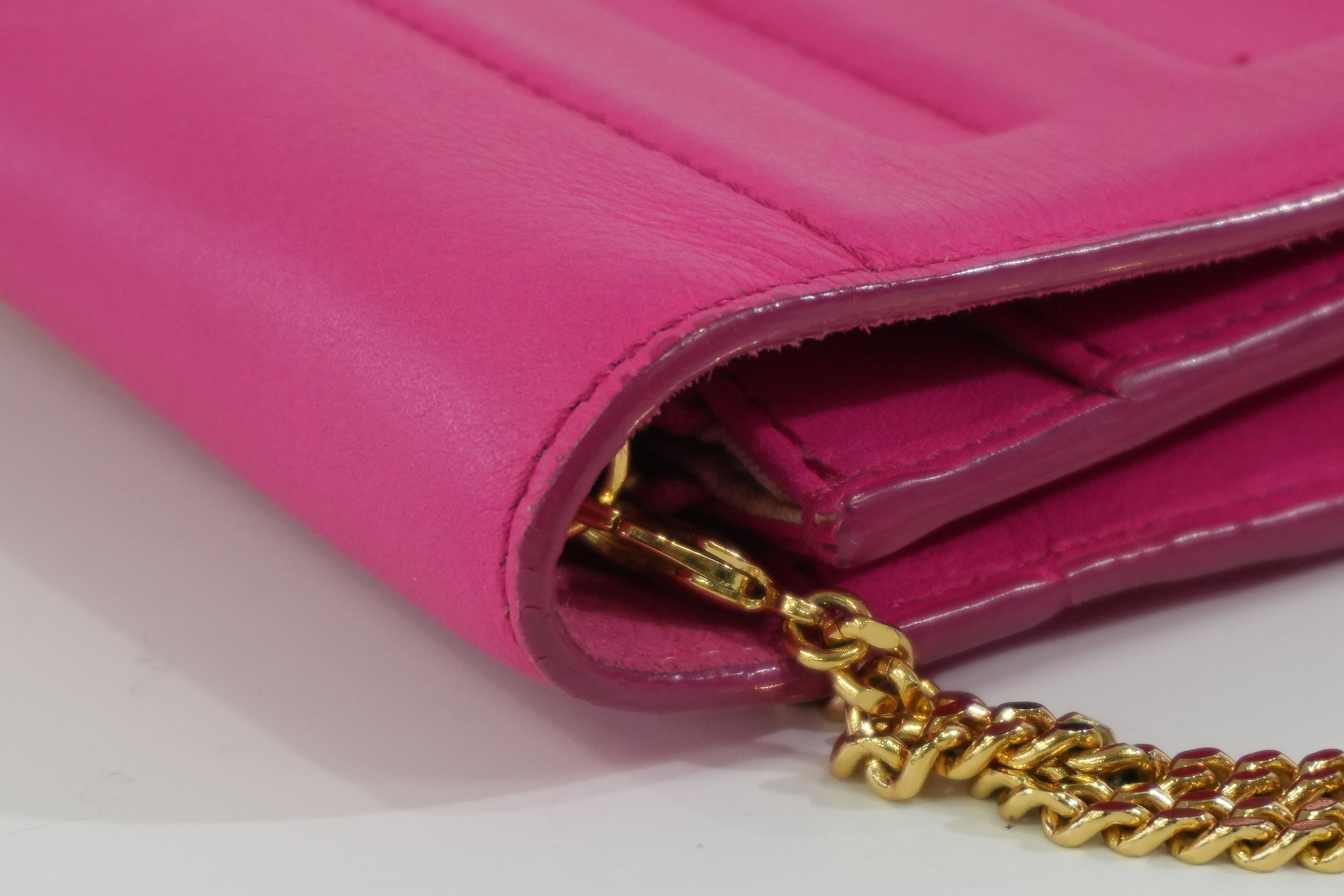 Pre-owned Fendi Wallet on Chain Pink