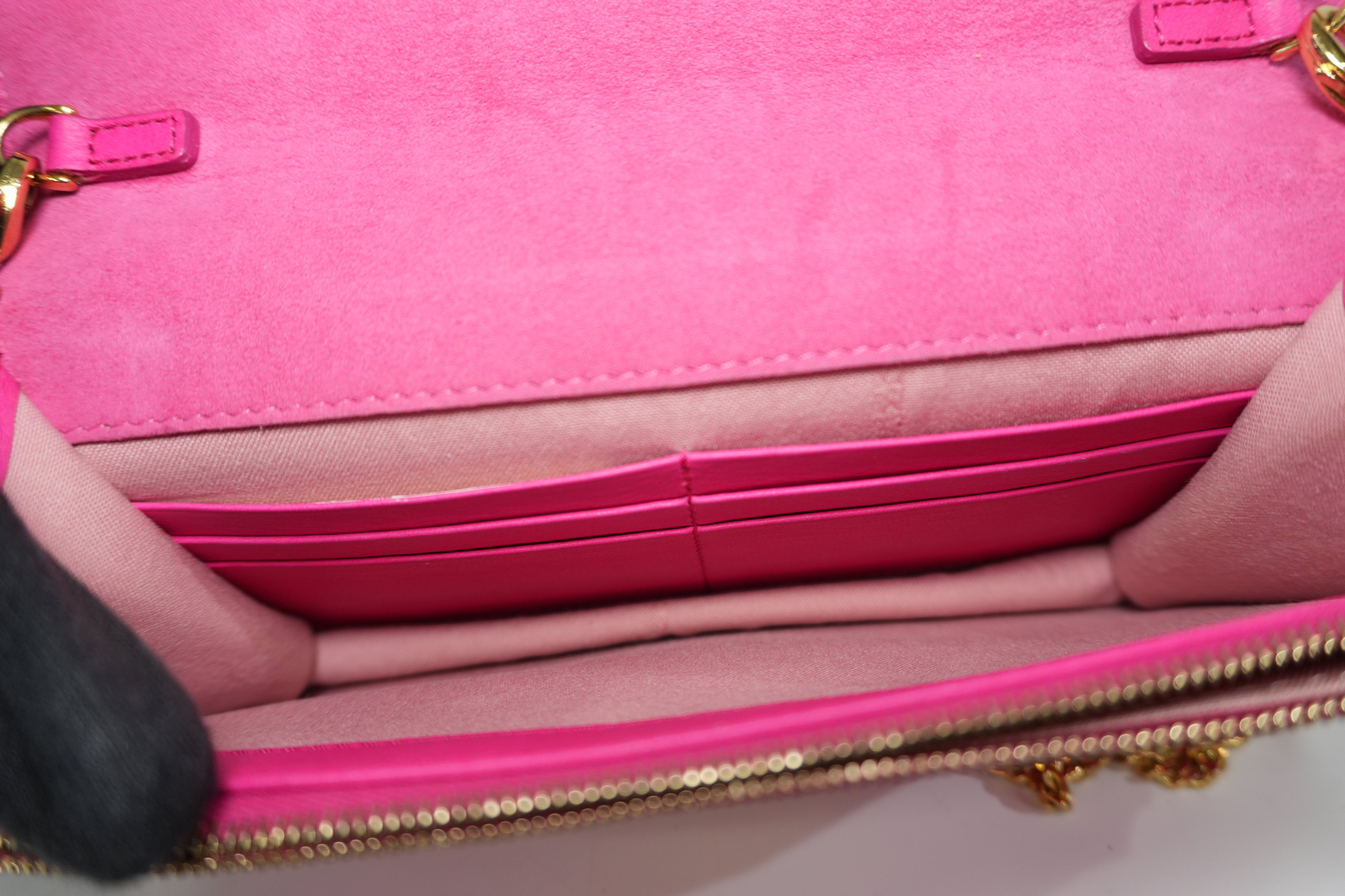 Pre-owned Fendi Wallet on Chain Pink