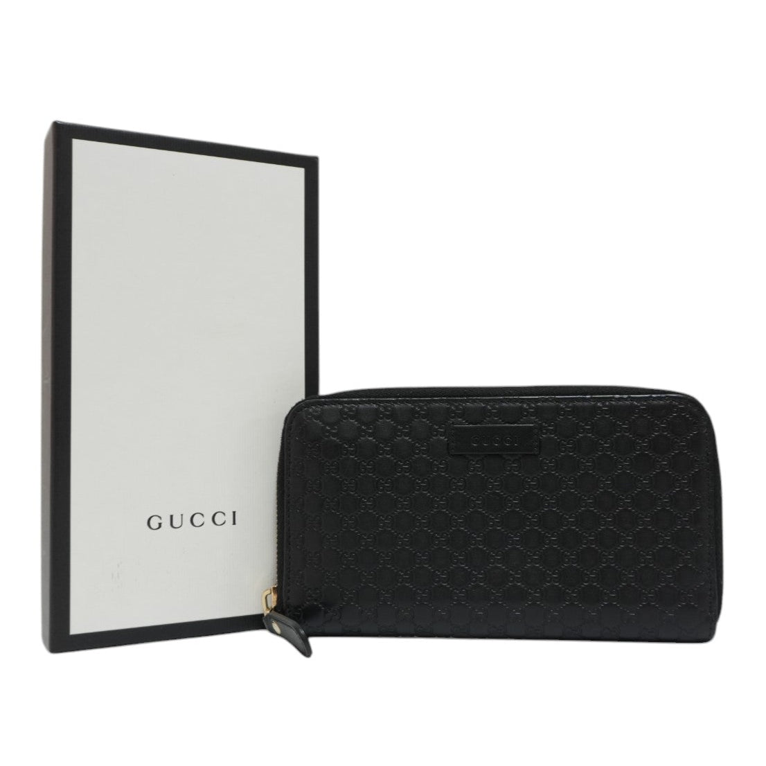 Gucci Micro Guccisima Zippy Wallet Black Leather Used