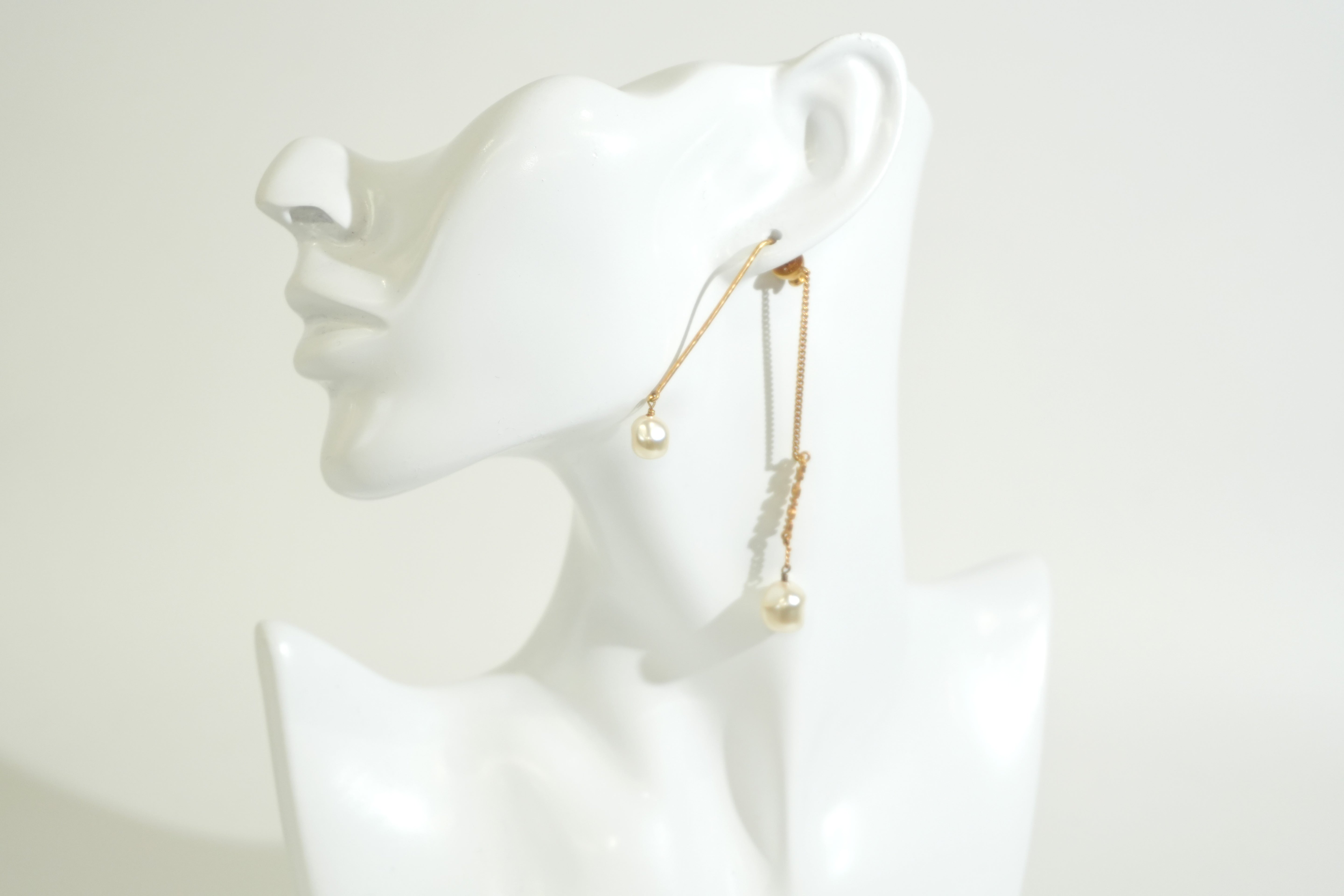 Pre-owned Dior Stainlesss Steel Immitation Pear Dangling Earrings