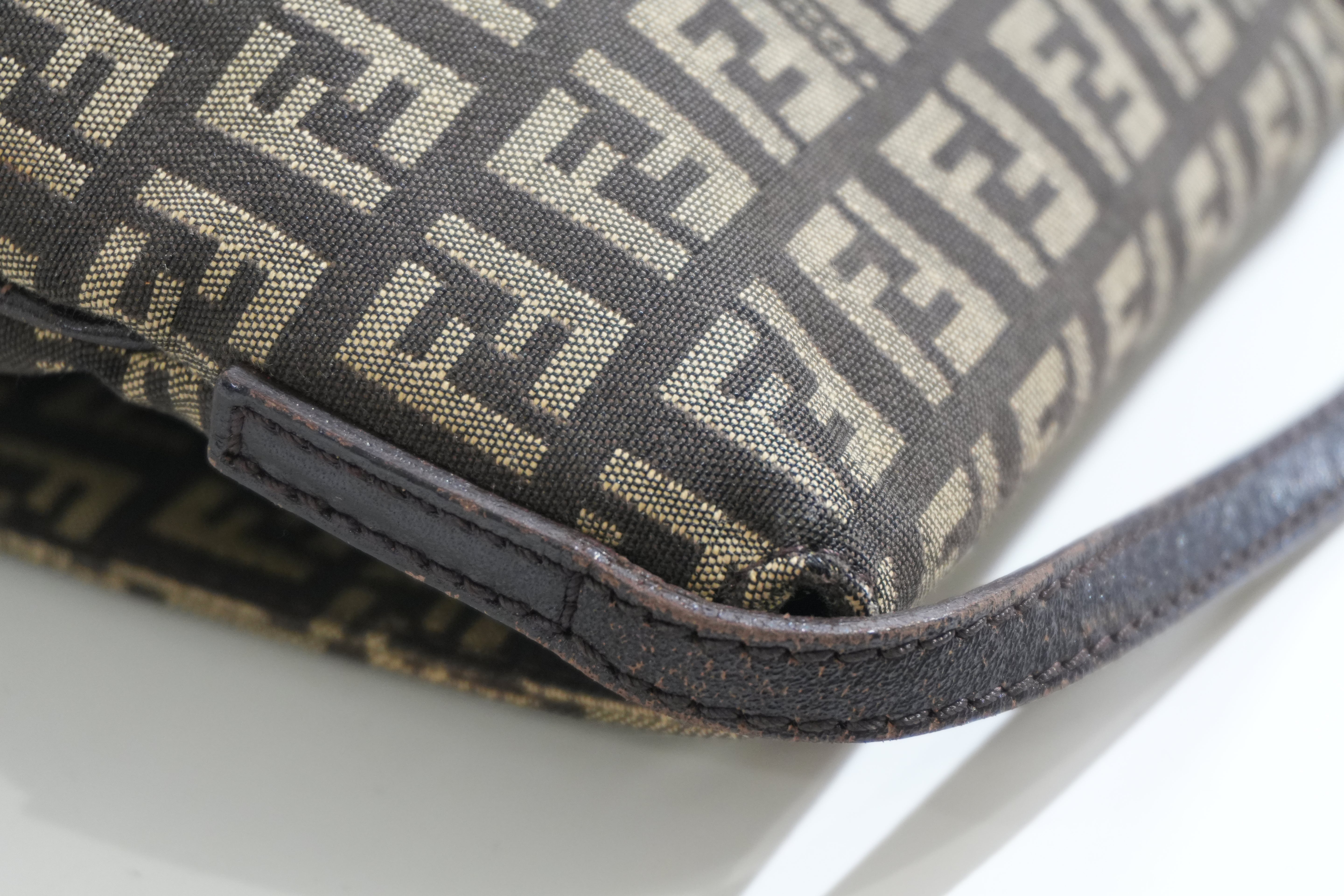 Pre-owned Fendi Zuchino Shoulder Bag Brown