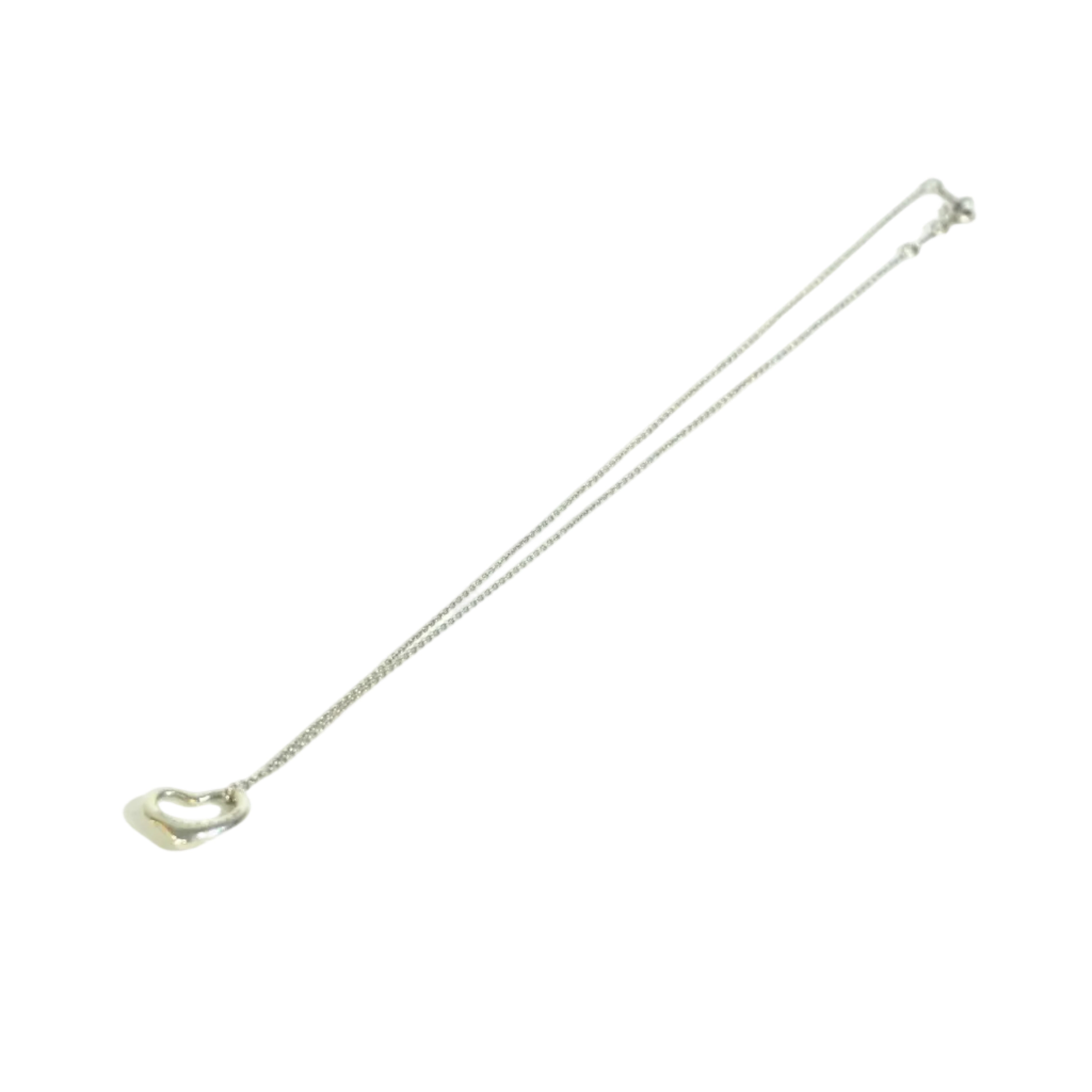 Pre-owned Tiffany & Co. Silver Open Heart Necklace