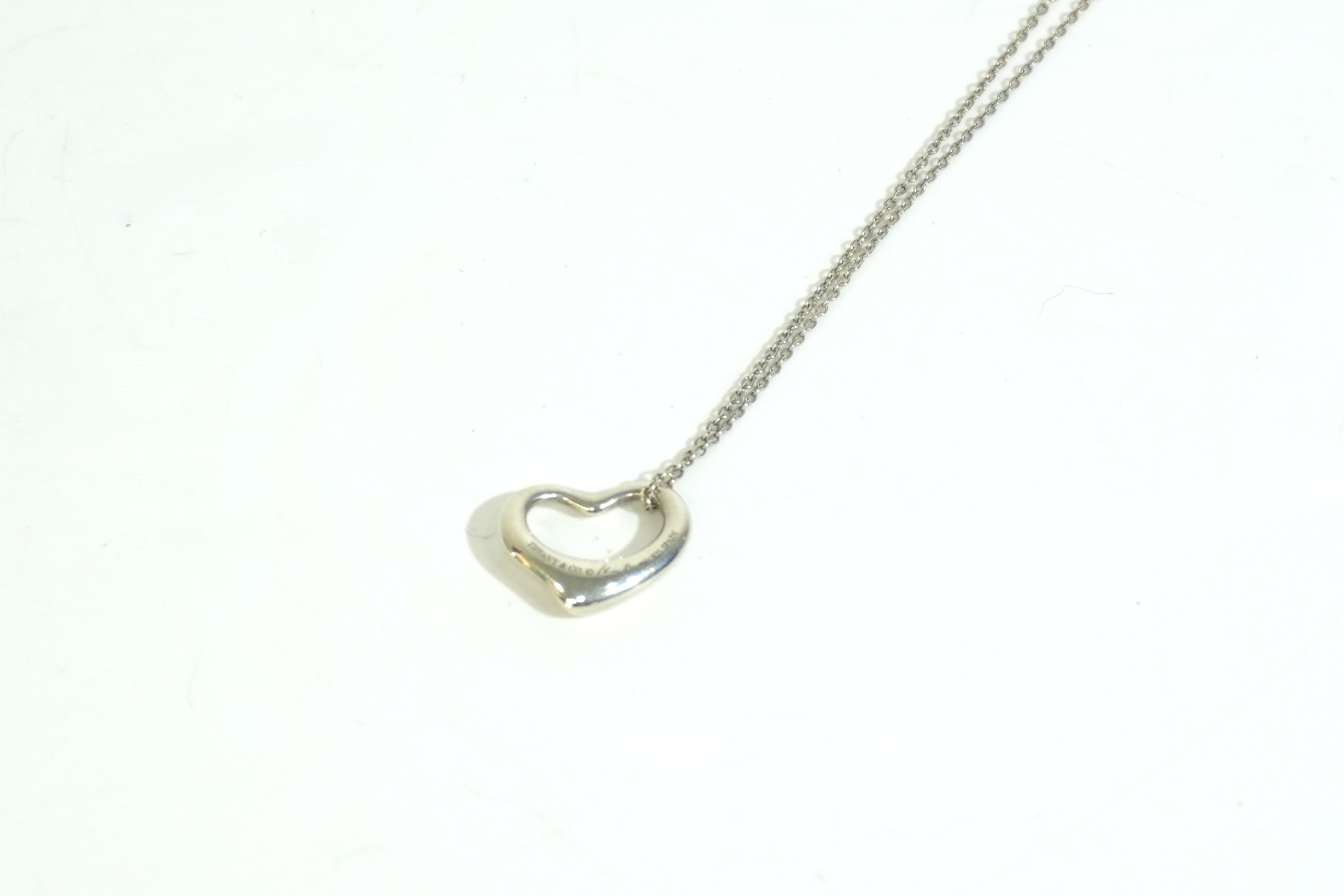 Pre-owned Tiffany & Co. Silver Open Heart Necklace