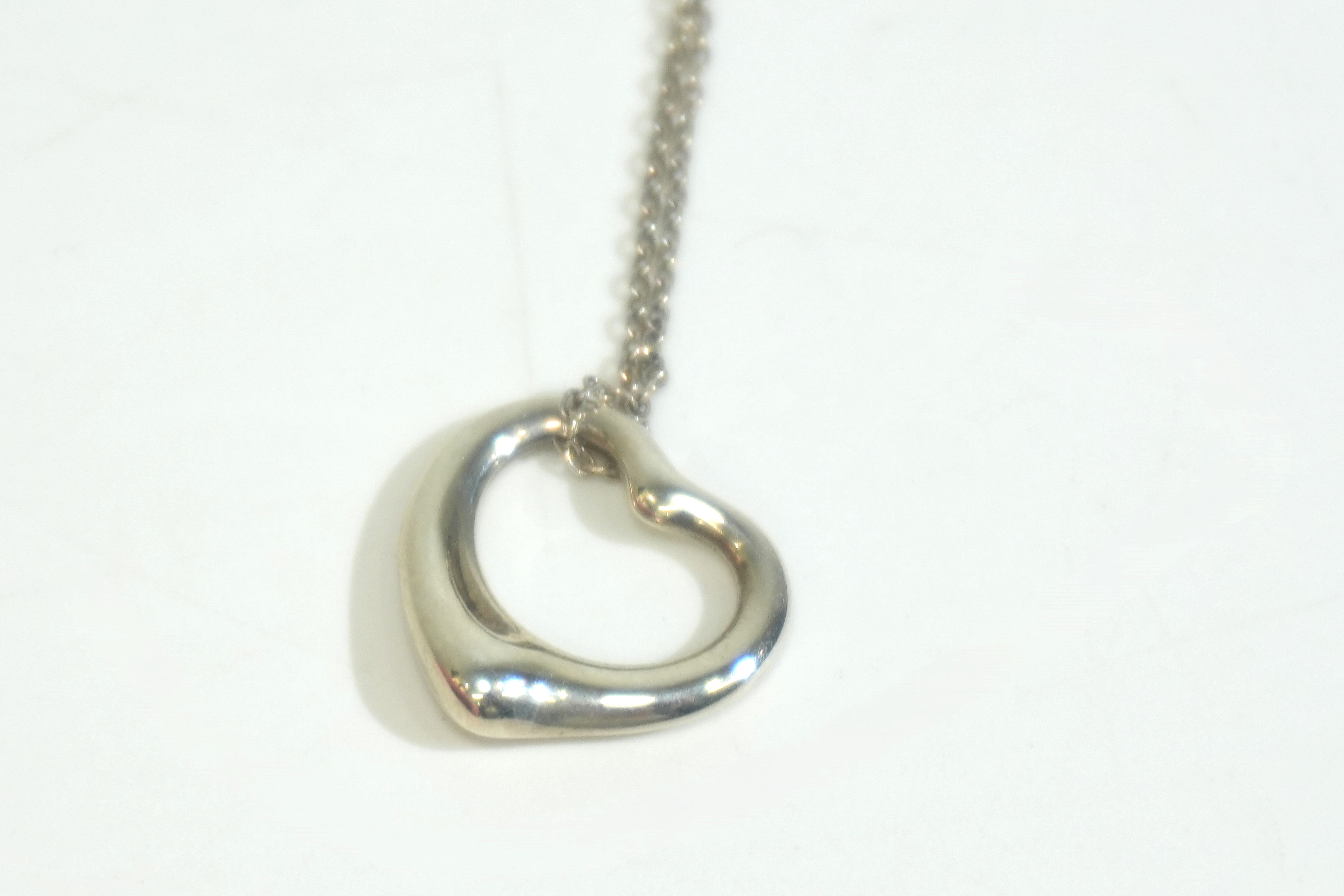 Pre-owned Tiffany & Co. Silver Open Heart Necklace
