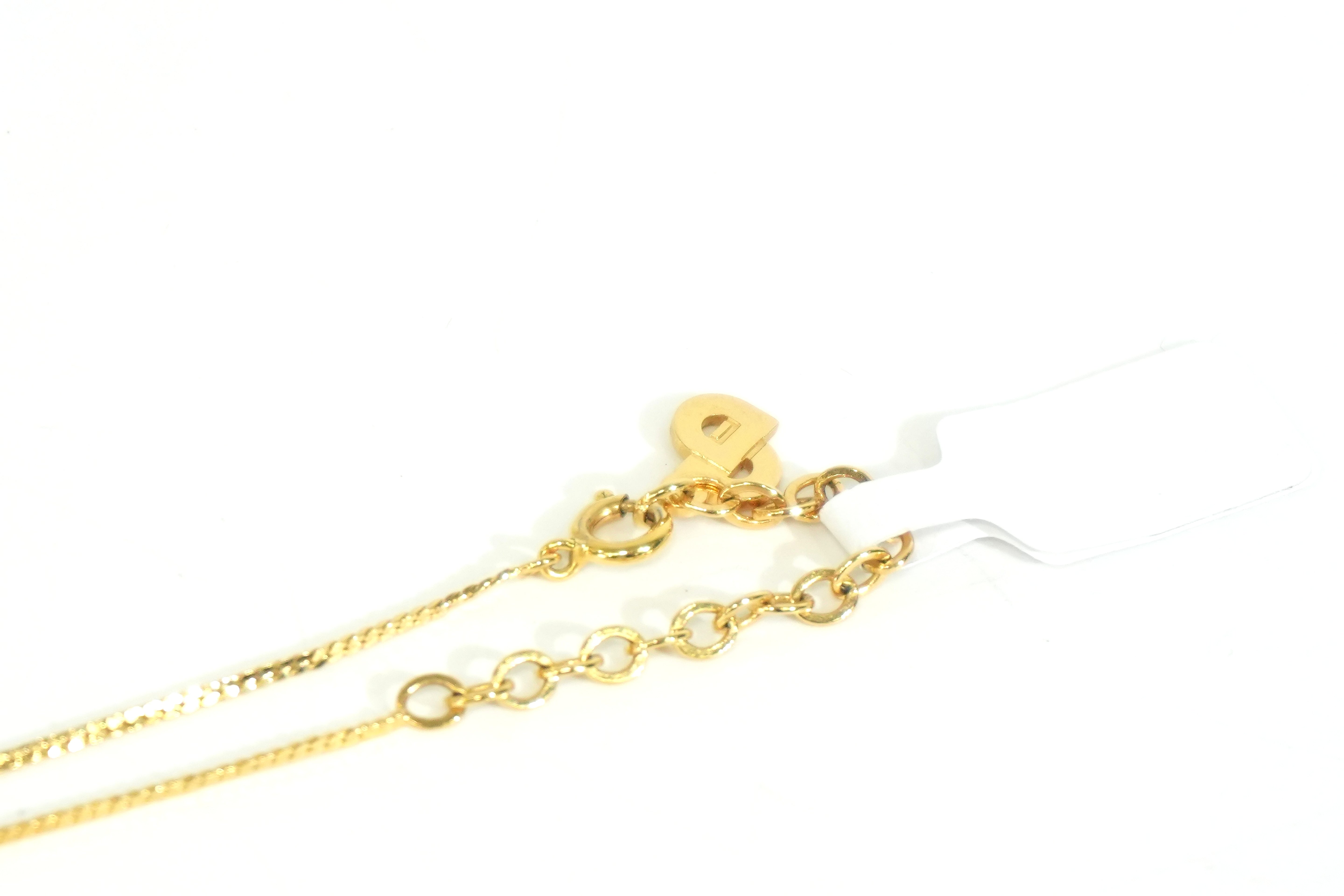Pre-owned Dior CD Logo Necklace Gold tone