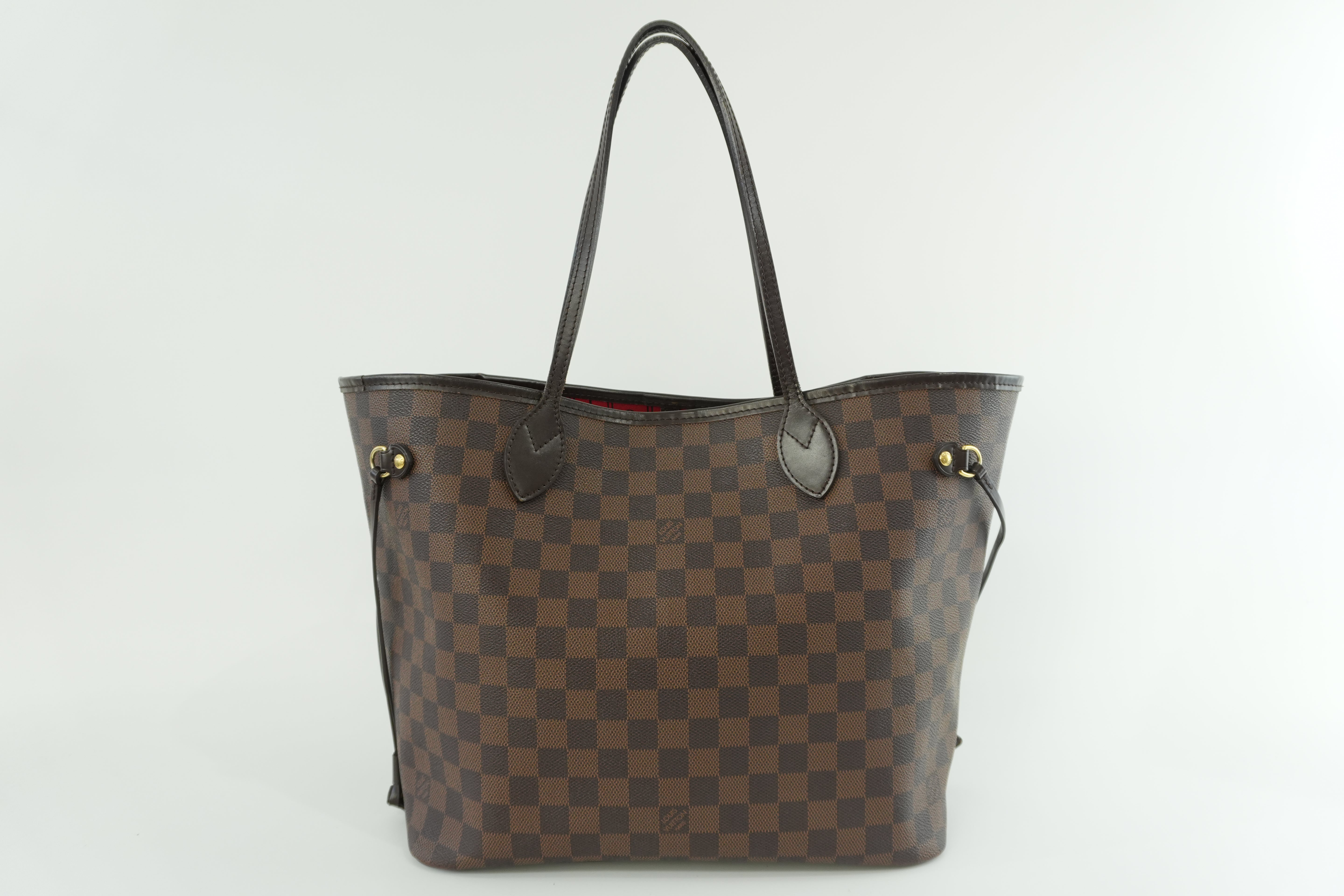 Louis Vuitton Damier Ebene Neverfull MM Shoulder Tote Bag Used