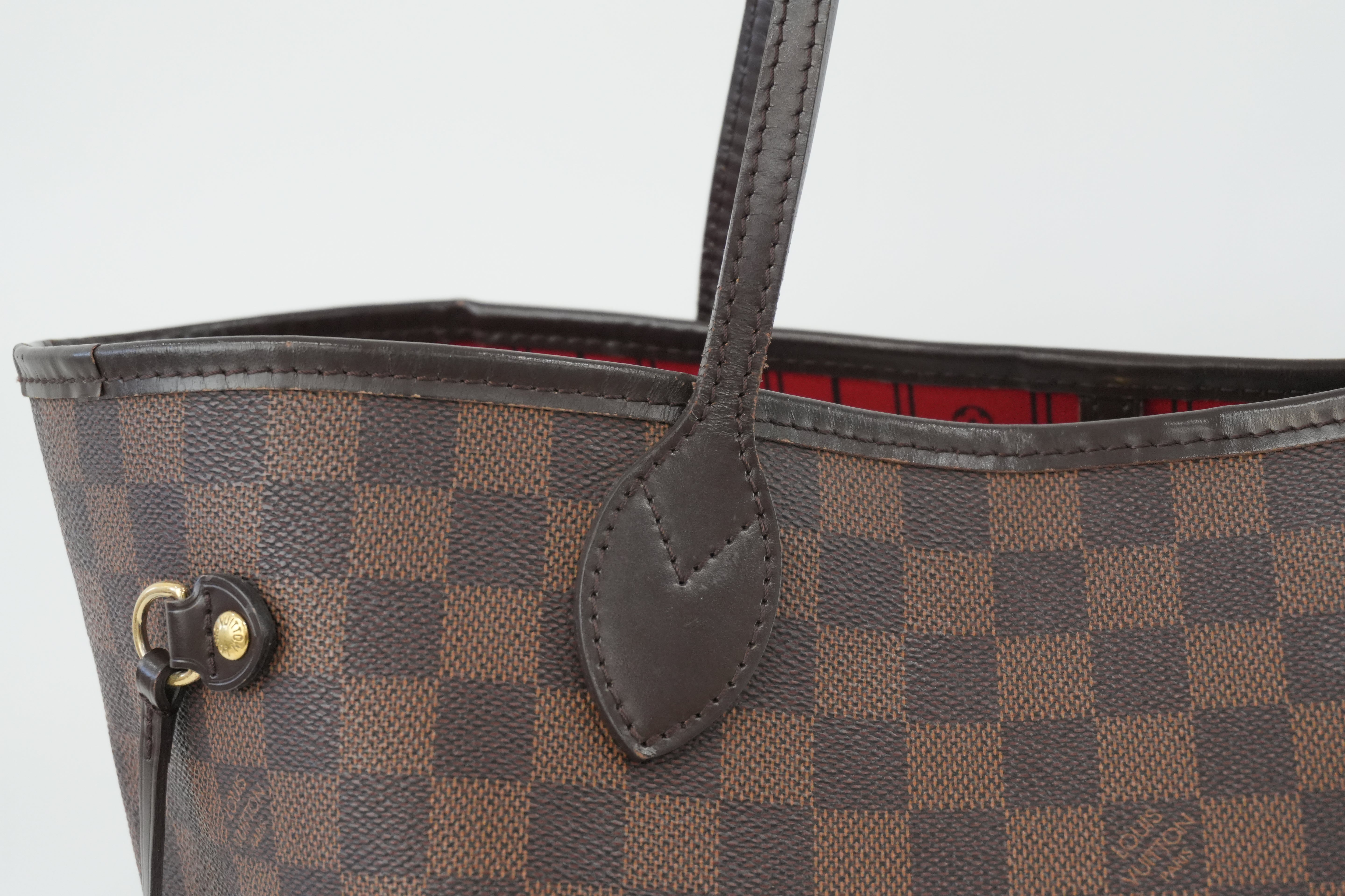 Louis Vuitton Damier Ebene Neverfull MM Shoulder Tote Bag Used