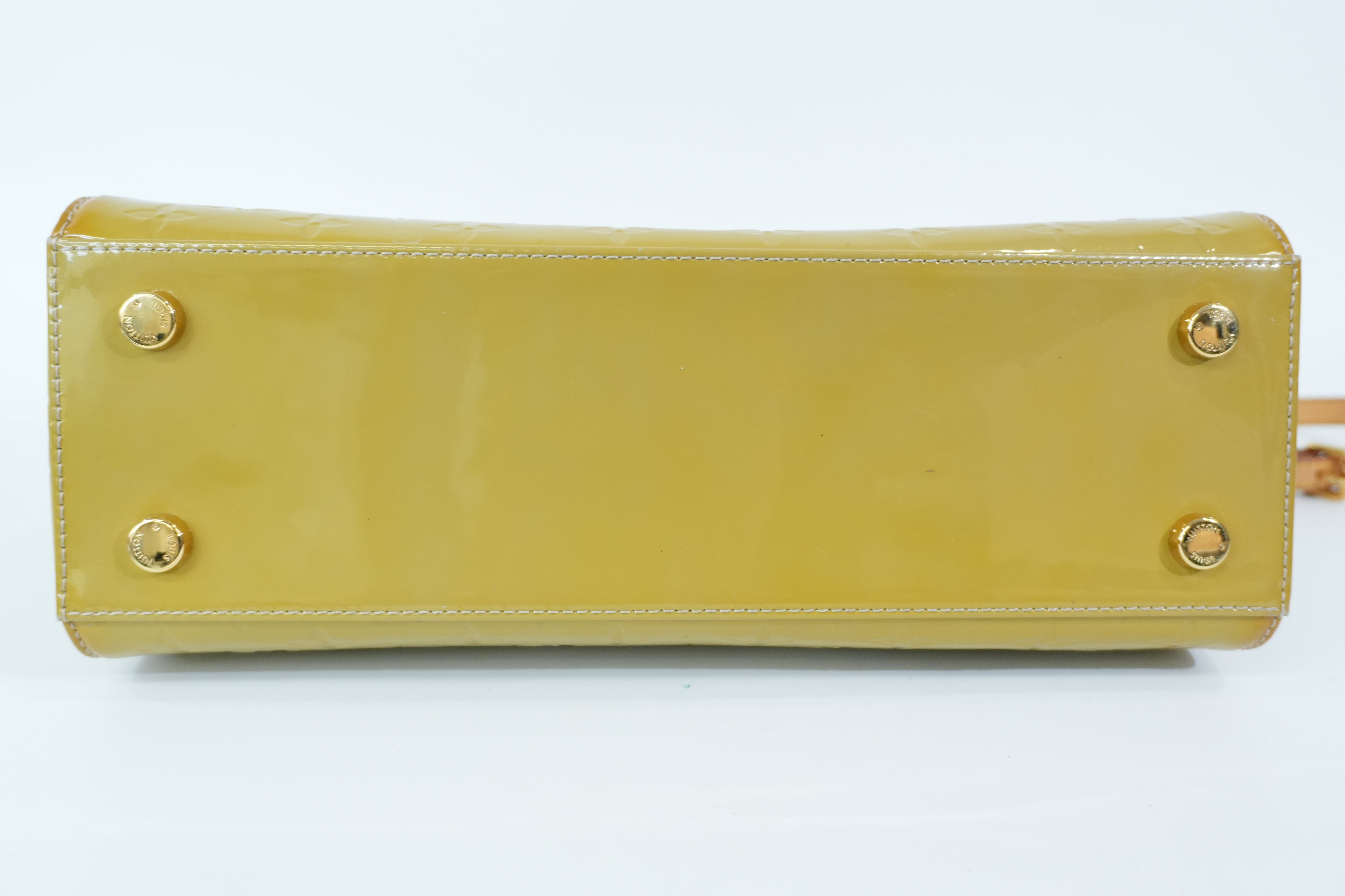 Pre-owned Louis Vuitton Vernis Brea MM Tote Bag Citrin