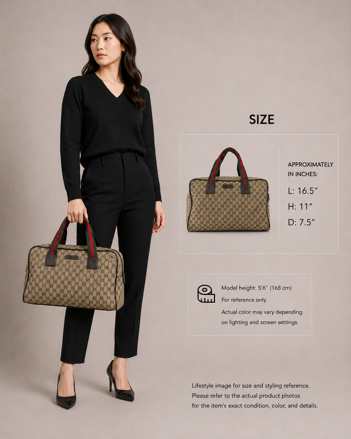 Pre-Owned Gucci Fabric Canvas Web Sherryline Duffle Bag Brown