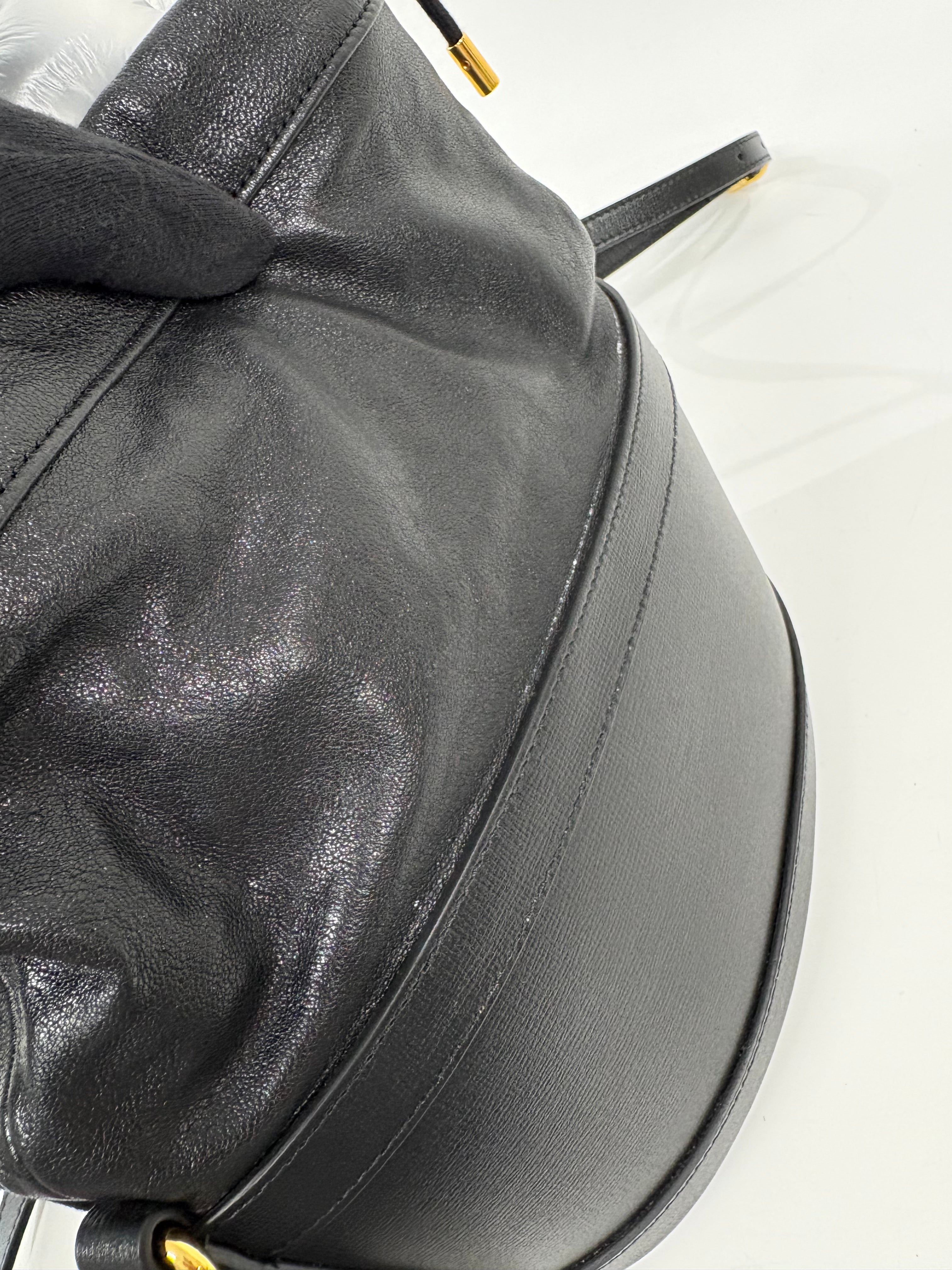 Pre-owned Gucci 1955 Horsebit Bucket Shoulder Bag Black