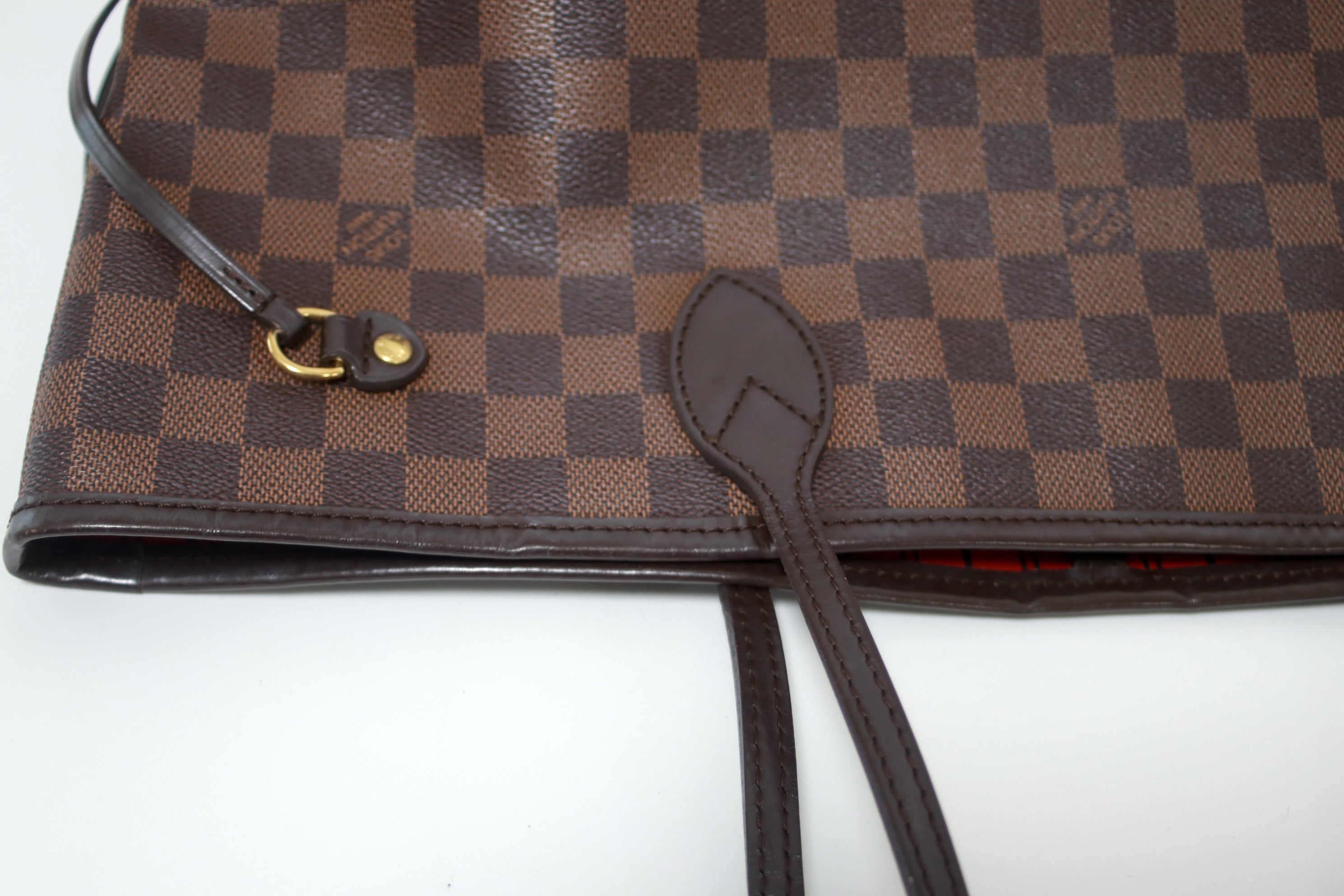 Louis Vuitton Neverfull MM Damier Ebene Shoulder Tote Bag Used