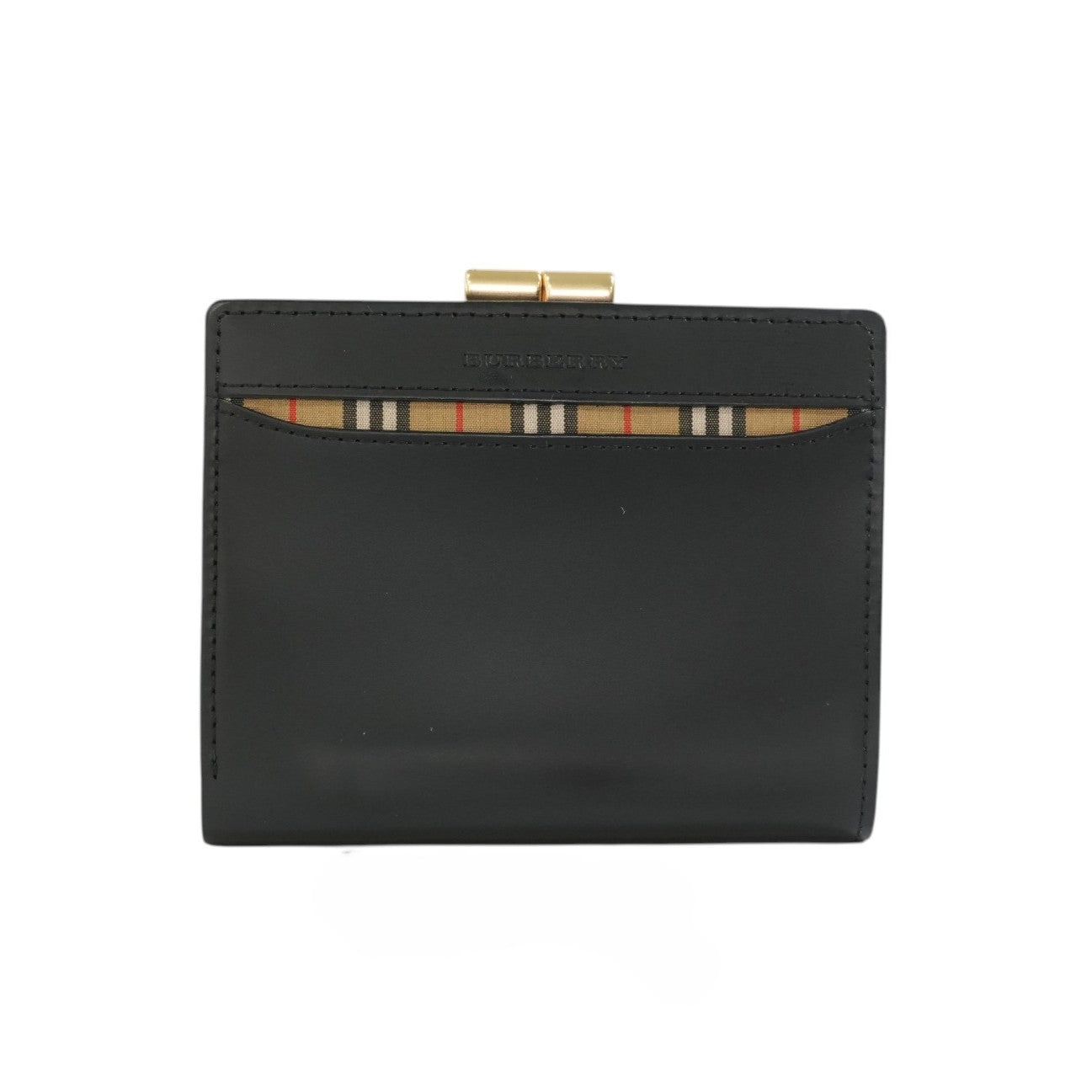 Pre-owned Burberry Compact Wallet Black