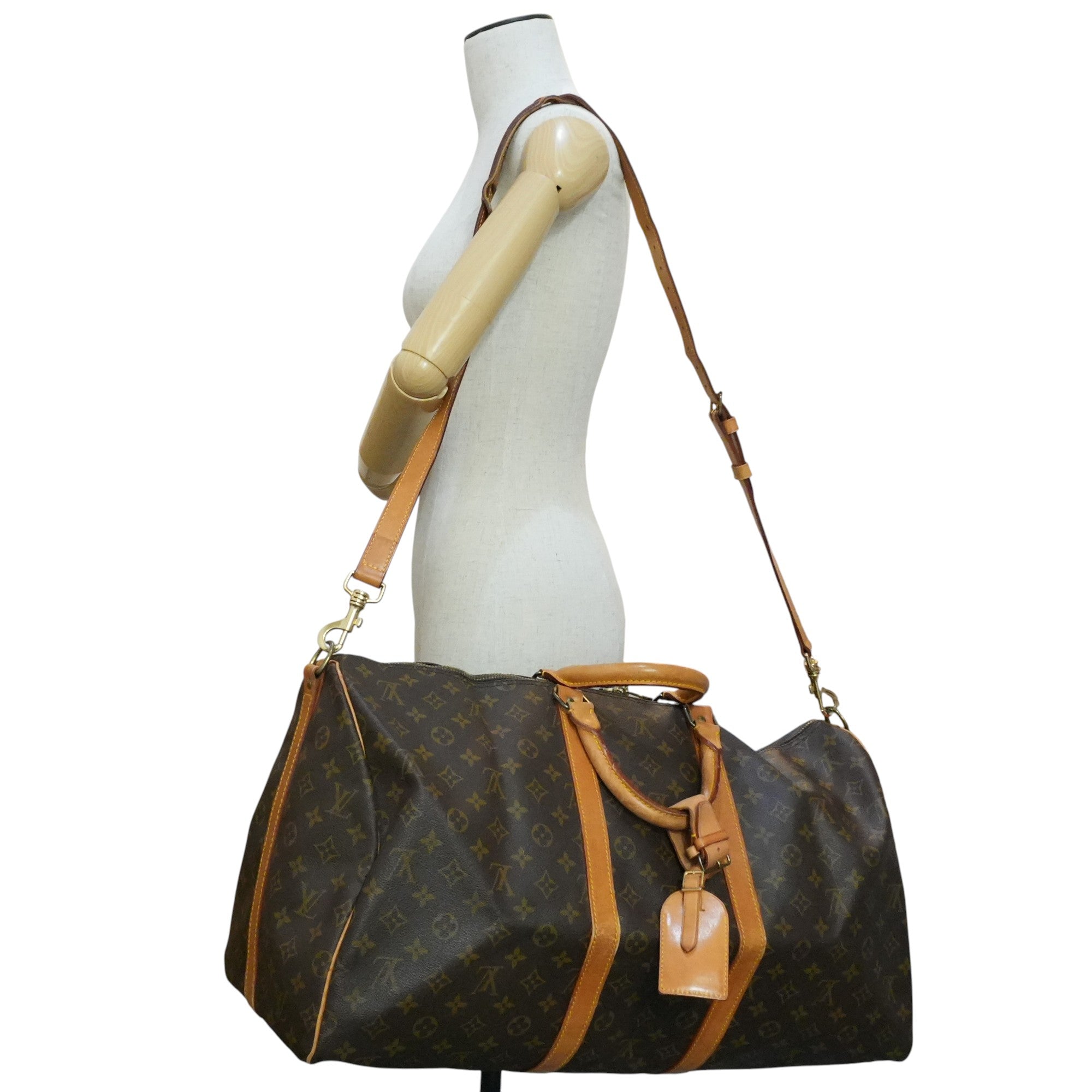 Pre-owned Louis Vuitton Monogram Keepall Bandouliere 55 Travel Bag