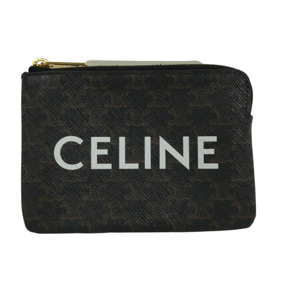 Pre-owned Celine Macadam Coin and Key Case Dark Brown