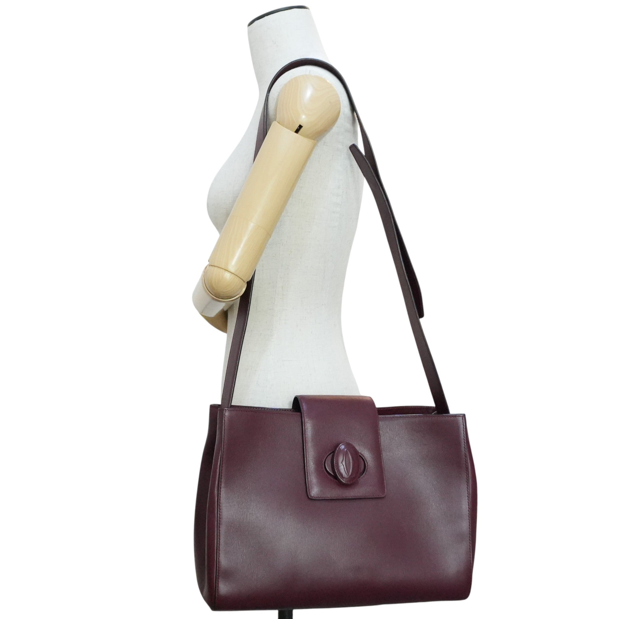 Pre-owned Cartier Must de Cartier Shoulder Bag Burgundy