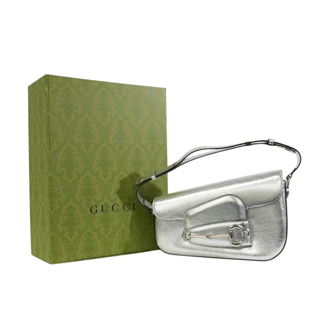 Pre-owned Gucci Metallic Shoulder Bag Silver