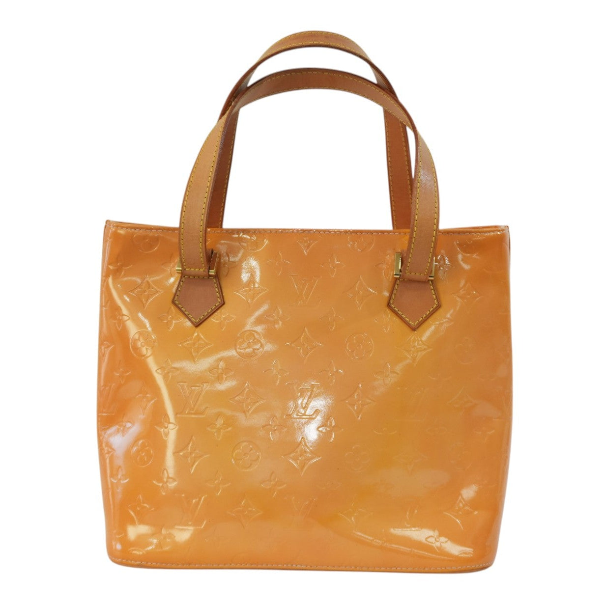 Pre-owned Louis Vuitton Vernis Houston Handbag Yellow