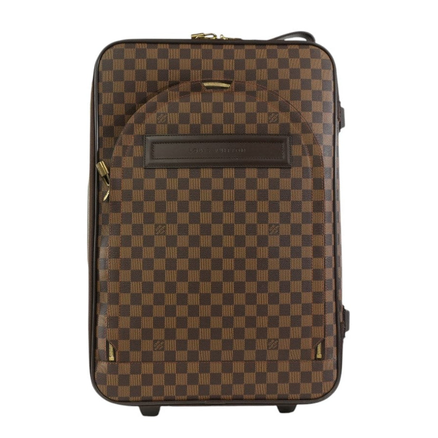 Pre-owned Louis Vuitton Damier Ebene Pegase 55 Rolling Luggage
