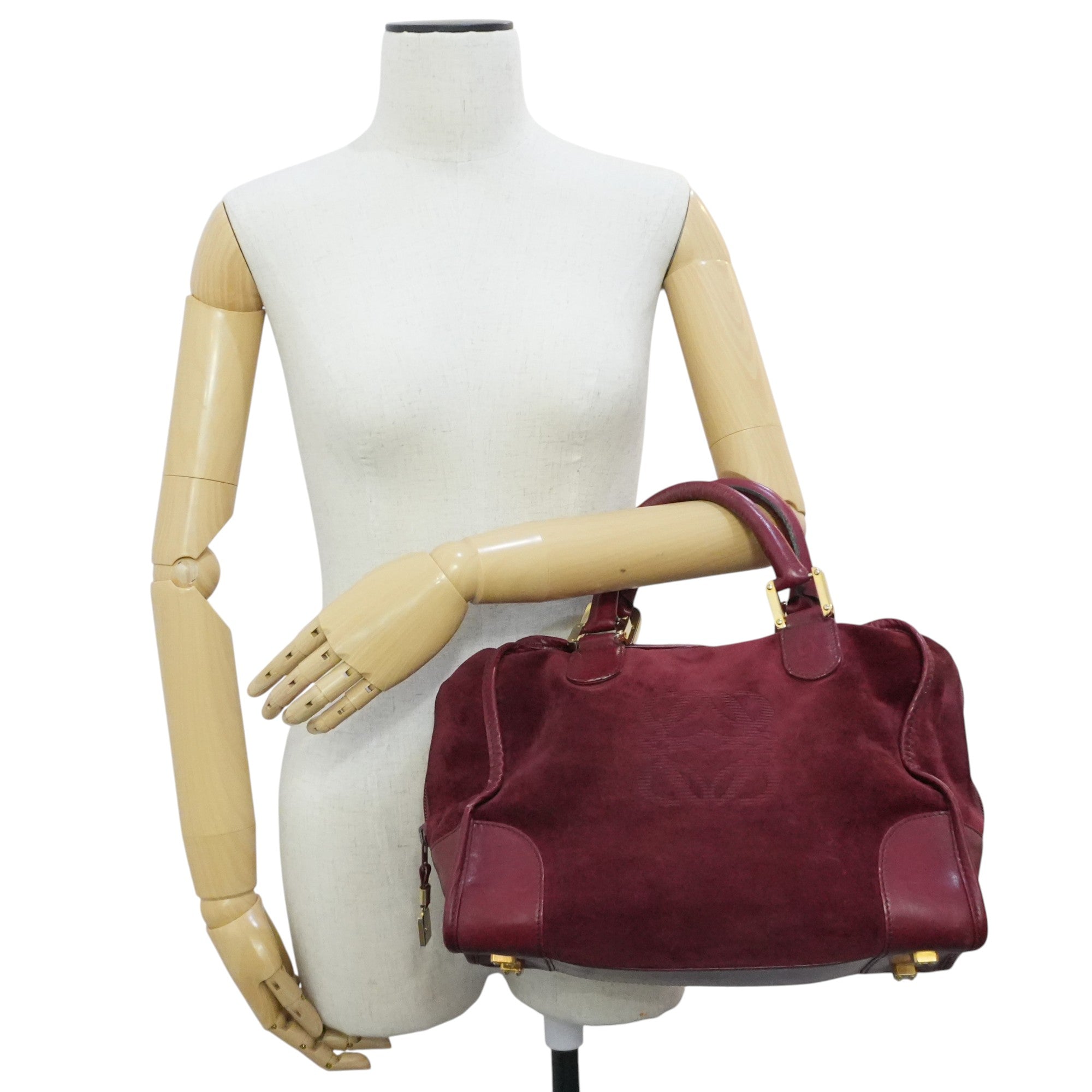 Pre-owned Loewe Leather Amazona Handbag Red