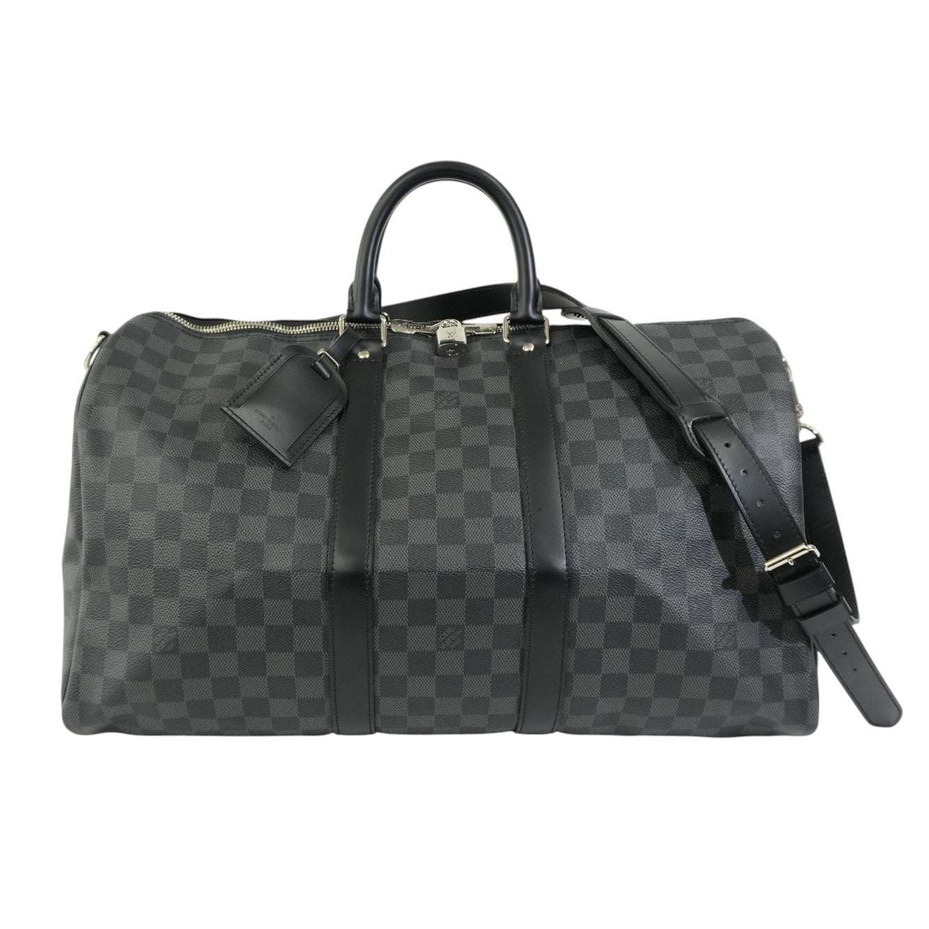 Pre-owned Louis Vuitton Damier Graphite Keepall Bandouliere 45 Travel Bag