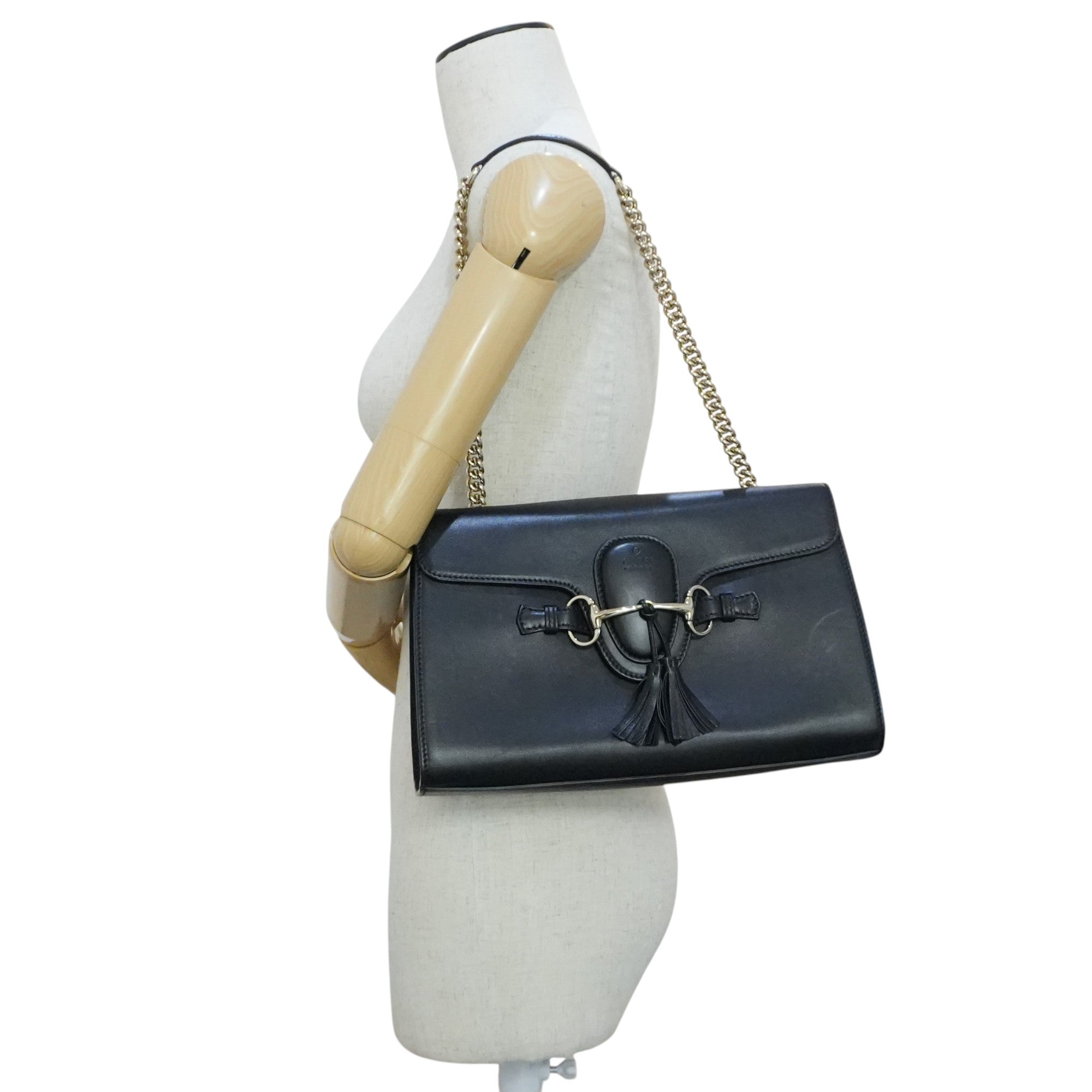 Pre-owned Gucci Emily Chain Shoulder Bag Black