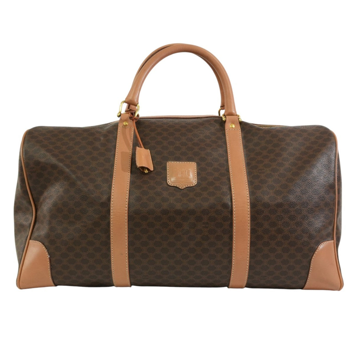 Pre-owned Celine Macadam Travel Duffle Bag Brown