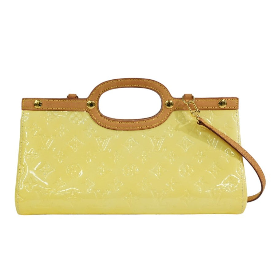 Pre-owned Louis Vuitton Vernis Roxbury Shoulder Bag Yellow