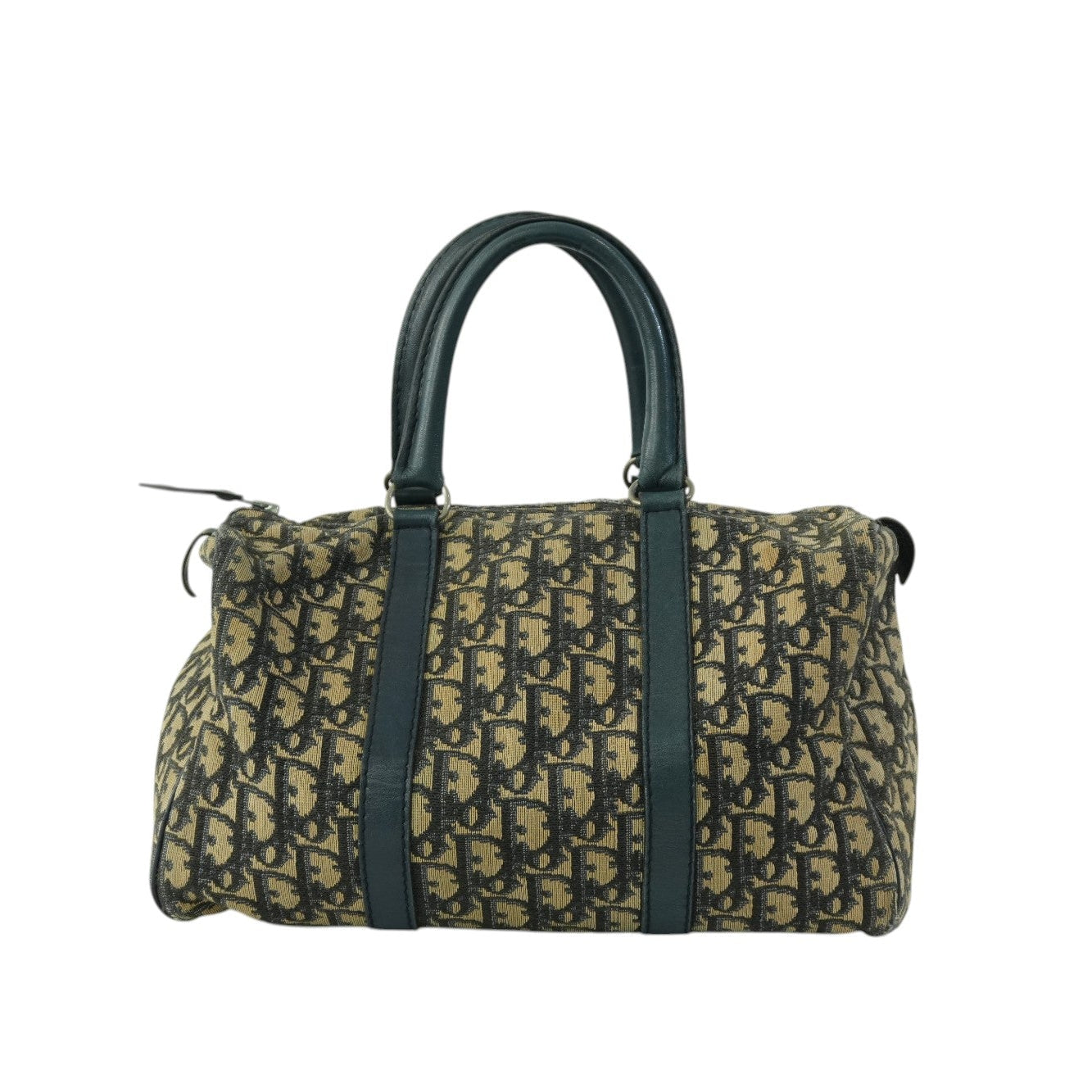 Pre-owned Dior Oblique Boston Handbag Blue