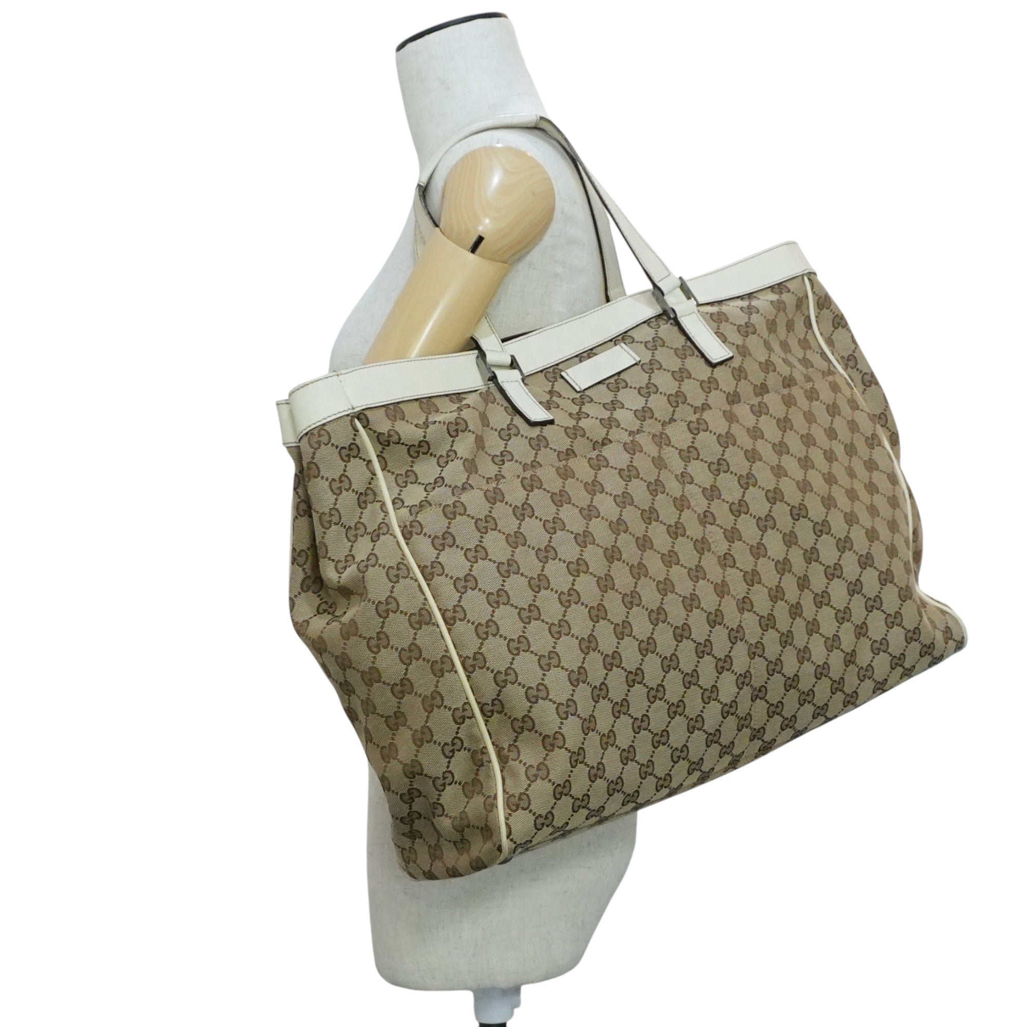 Pre-owned Gucci Guccisima Tote Bag White and Beige