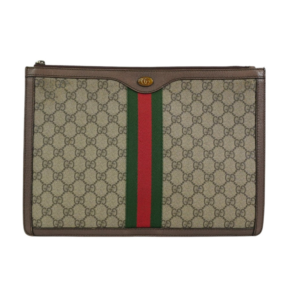 Pre-owned Gucci Ophidia Clutch Bag Brown
