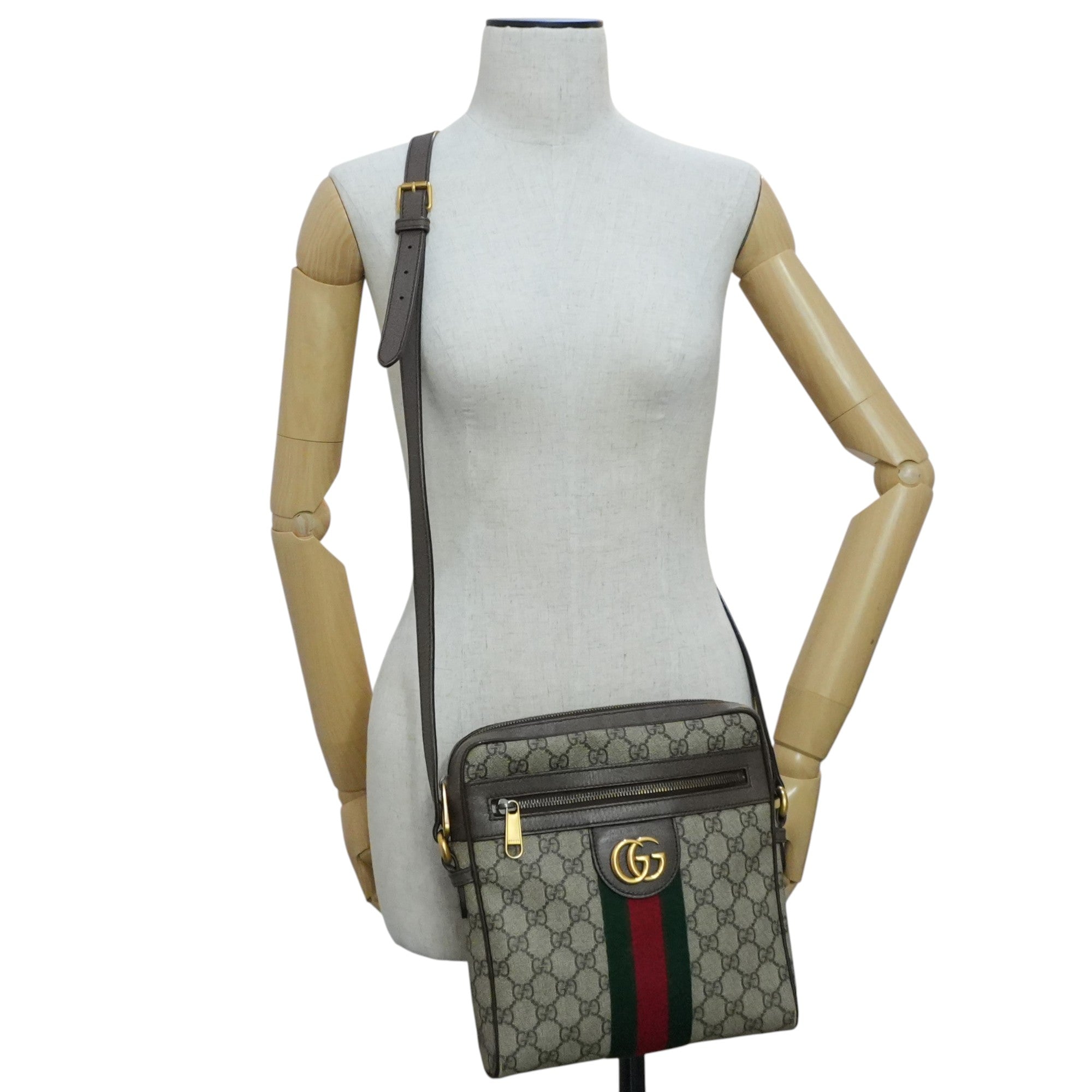Pre-owned Gucci Ophidia Shoulder Bag Brown