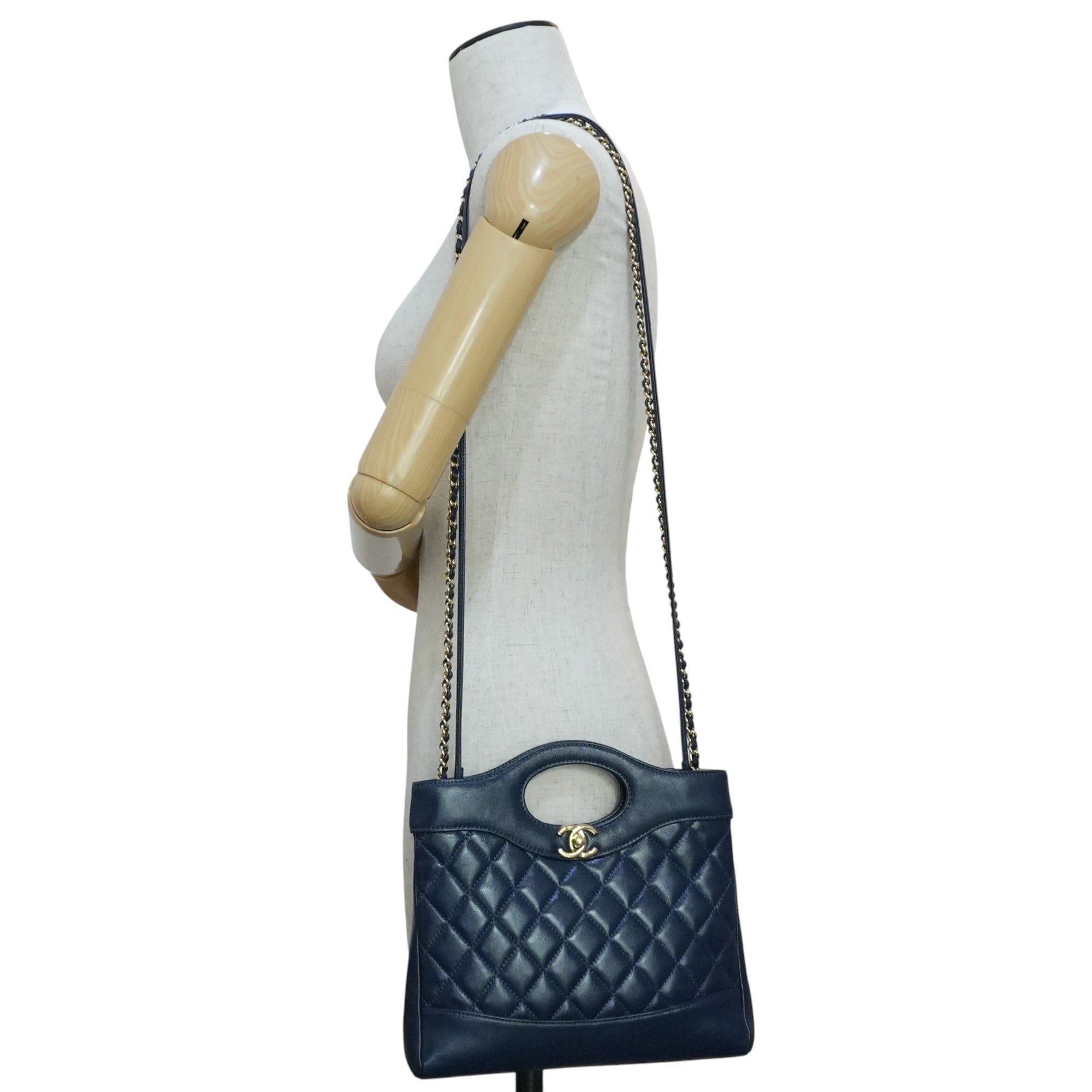 Pre-owned Chanel 31 Mini Shopping Shoulder Bag Blue