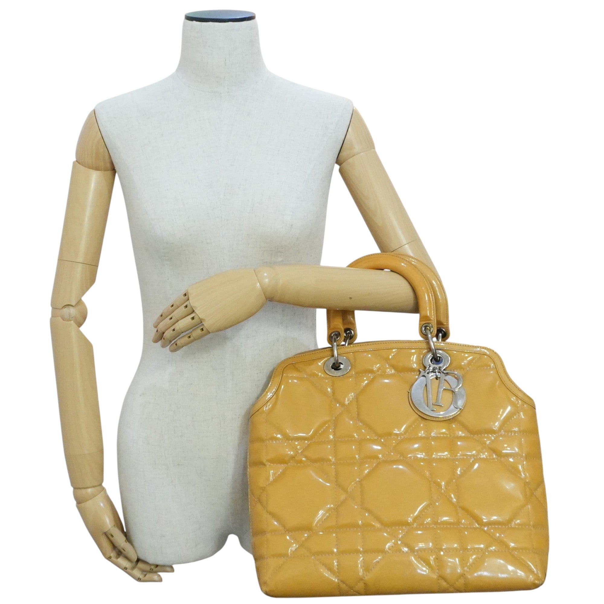 Pre-owned Dior Lady Dior Handbag Yellow
