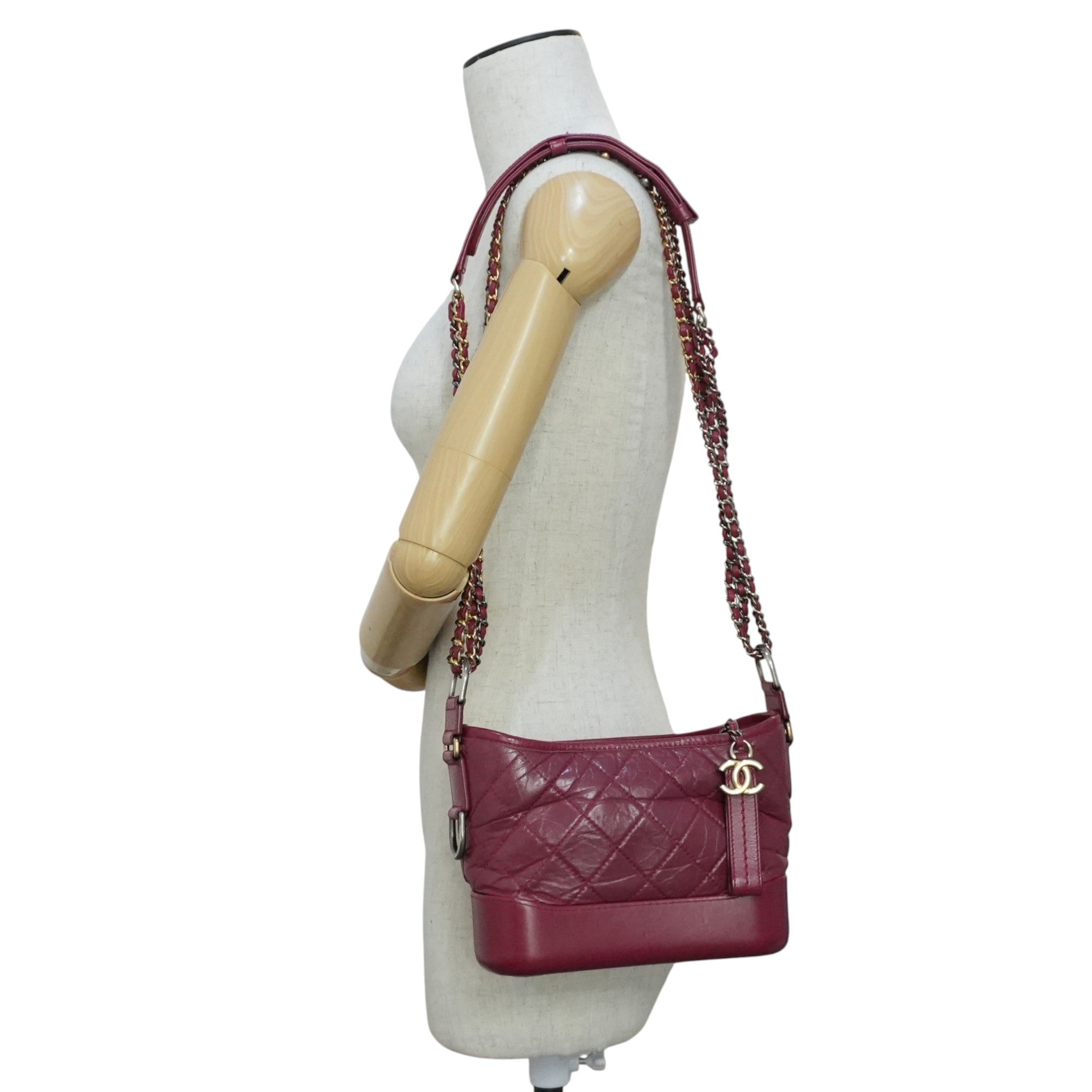 Pre-owned Chanel Gabrielle Hobo Chain Shoulder Bag Pink