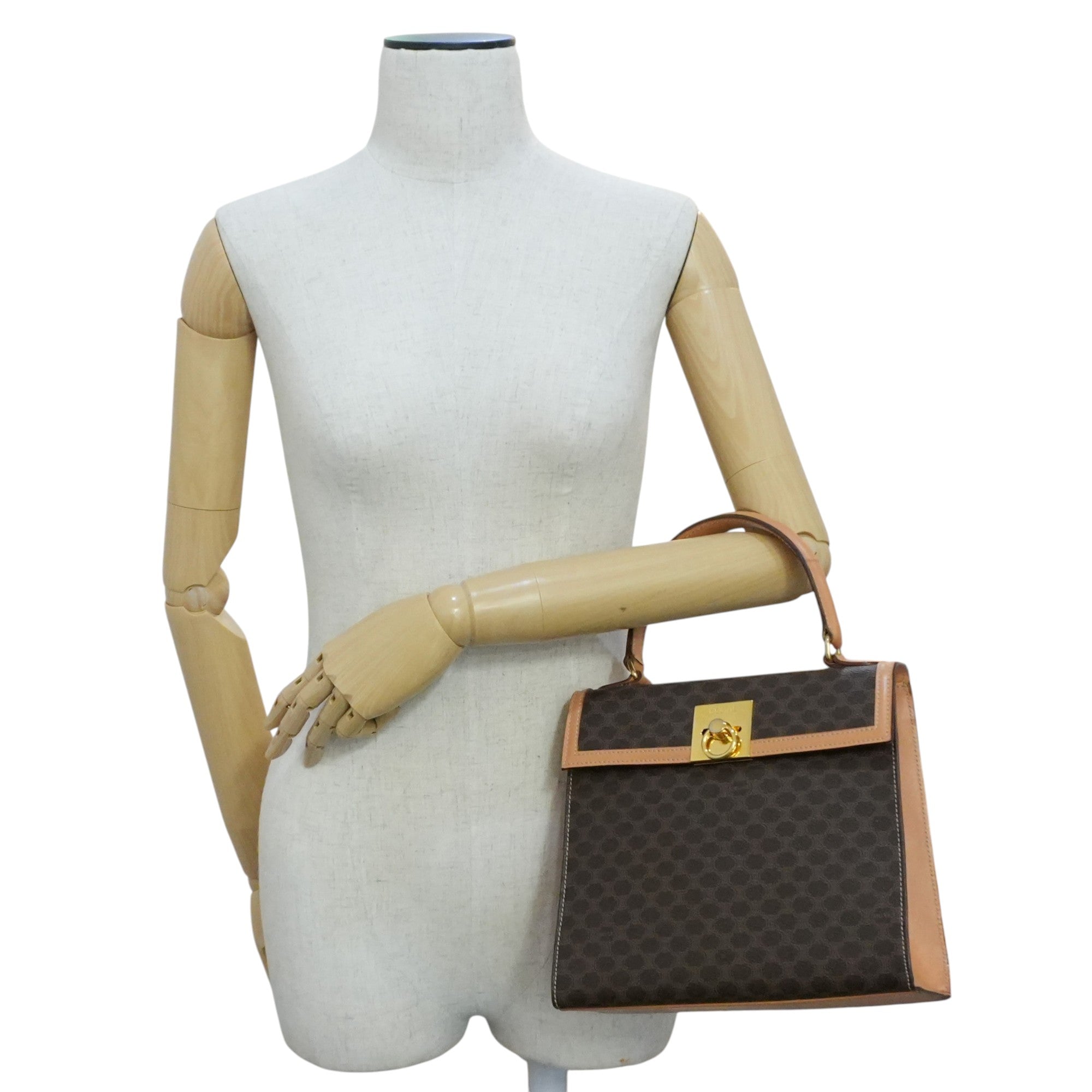 Pre-owned Celine Top Handle Handbag Brown