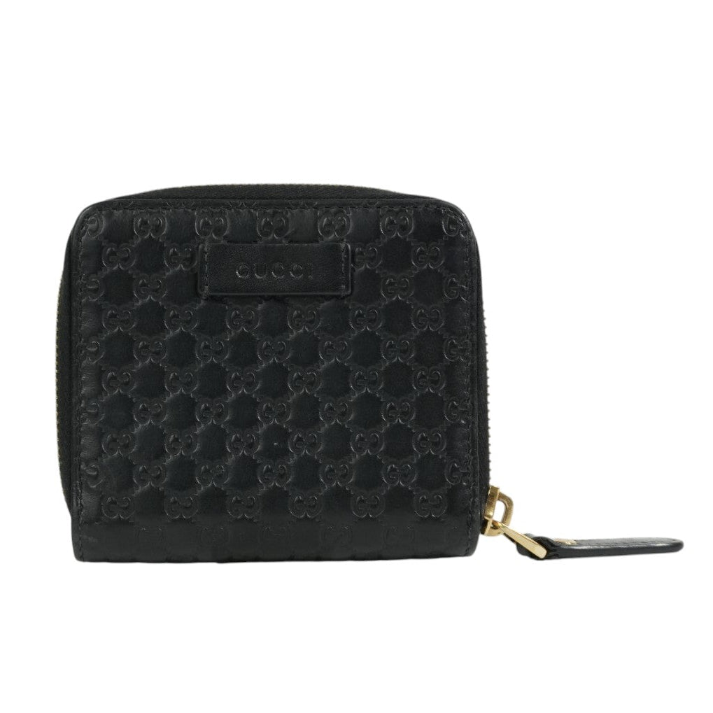 Pre-owned Gucci Microguccisima Compact Wallet Black