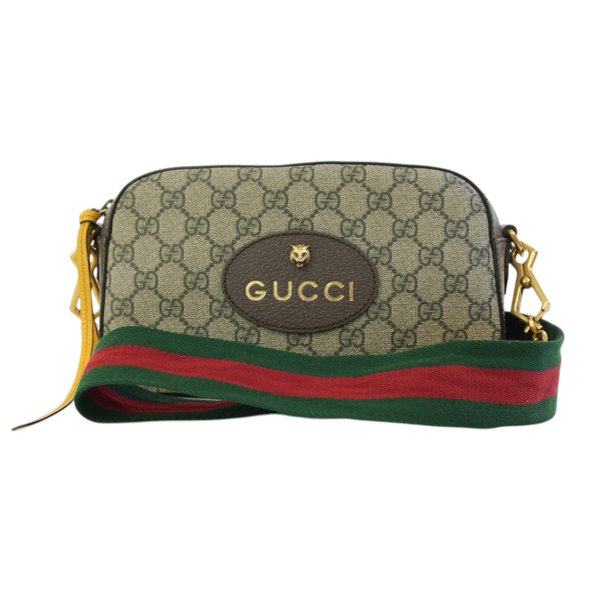 Pre-owned Gucci Canvas Supreme Neo Shoulder Bag Brown