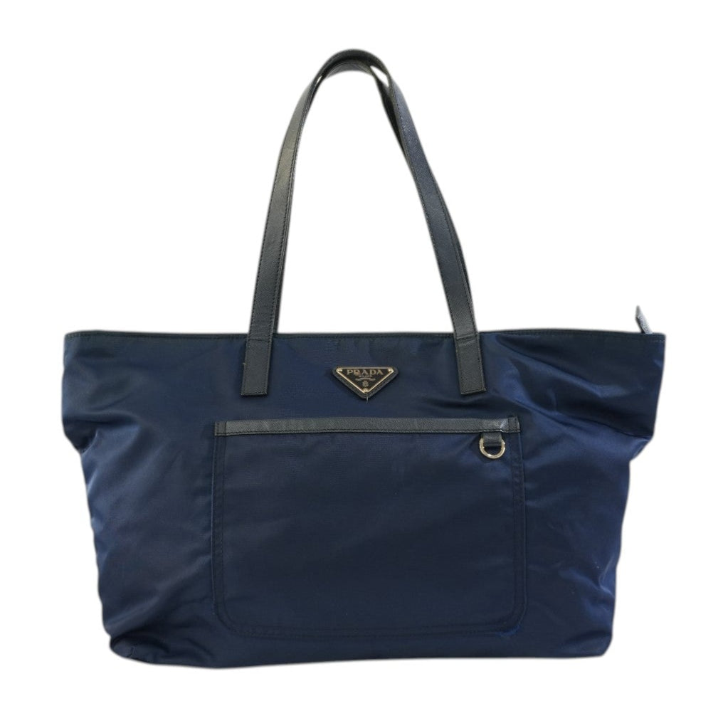 Pre-owned Prada Nylon Tote Bag Navy Blue