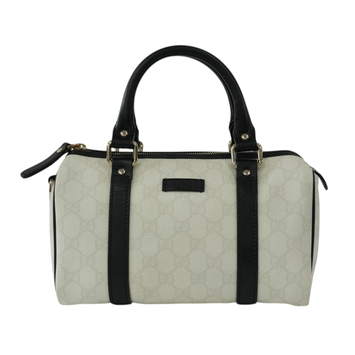Pre-owned Gucci Canvas GG Supreme Boston Handbag White