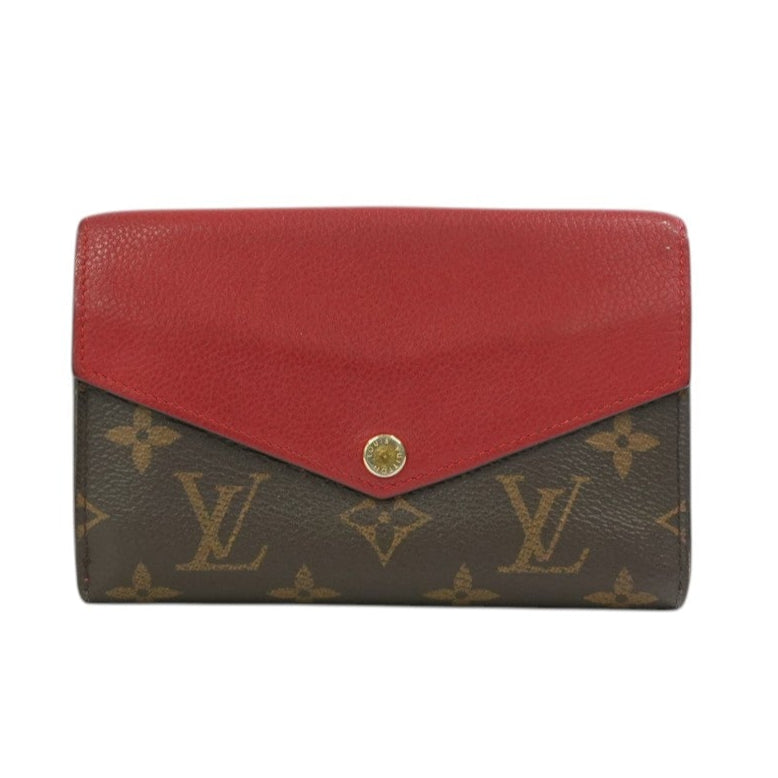 Pre-owned Louis Vuitton Monogram Pallas Compact Wallet Red